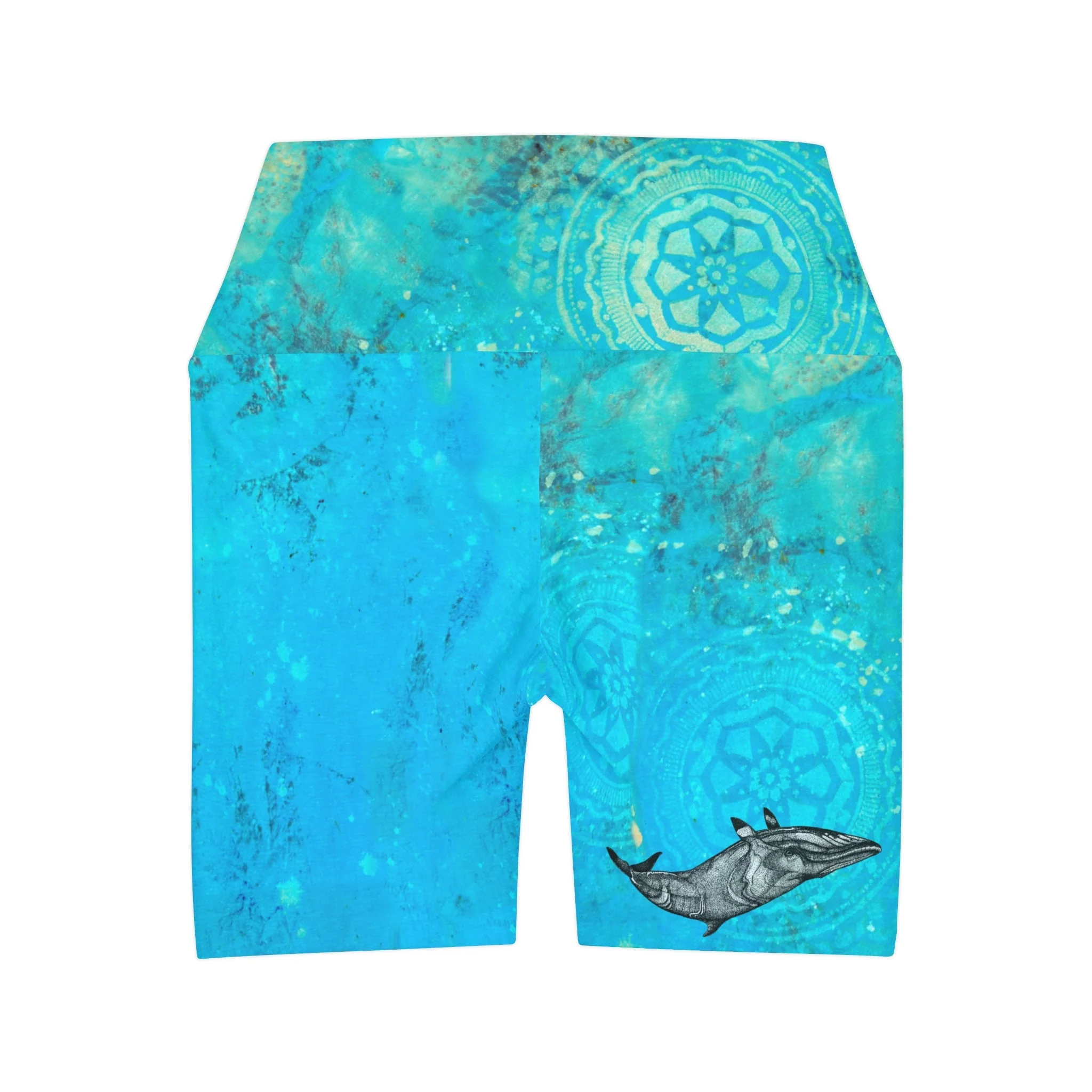 Deep Ocean High Waisted Yoga Shorts - Image 6