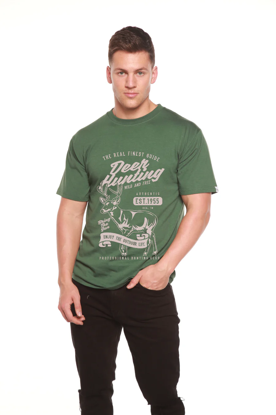 Deer Hunting Men's Bamboo Viscose/Organic Cotton Short Sleeve Graphic T-Shirt - Image 10