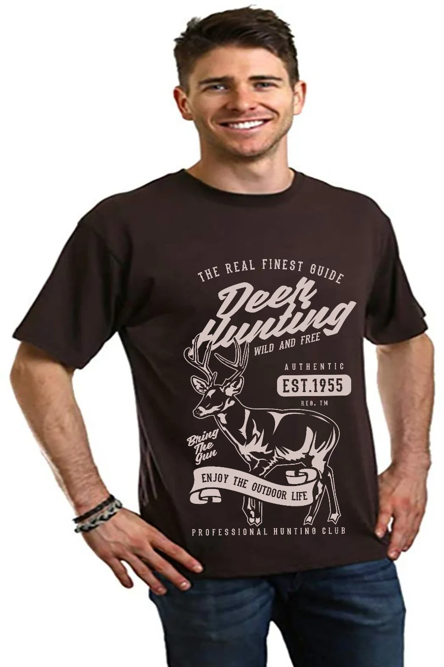 Deer Hunting Men's Bamboo Viscose/Organic Cotton Short Sleeve Graphic T-Shirt - Image 6
