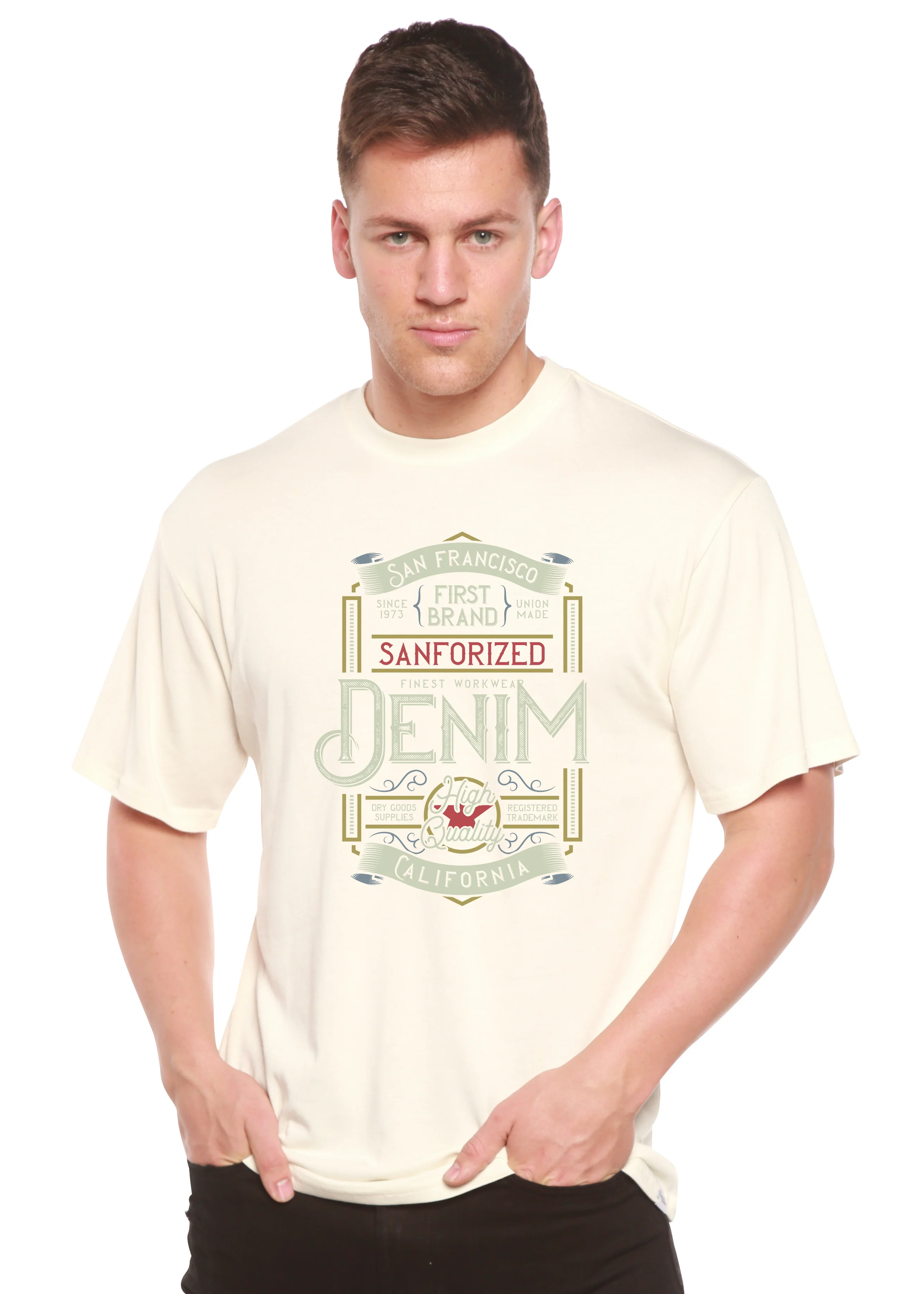 Denim California Men's Bamboo Viscose/Organic Cotton Short Sleeve Graphic T-Shirt - Image 4