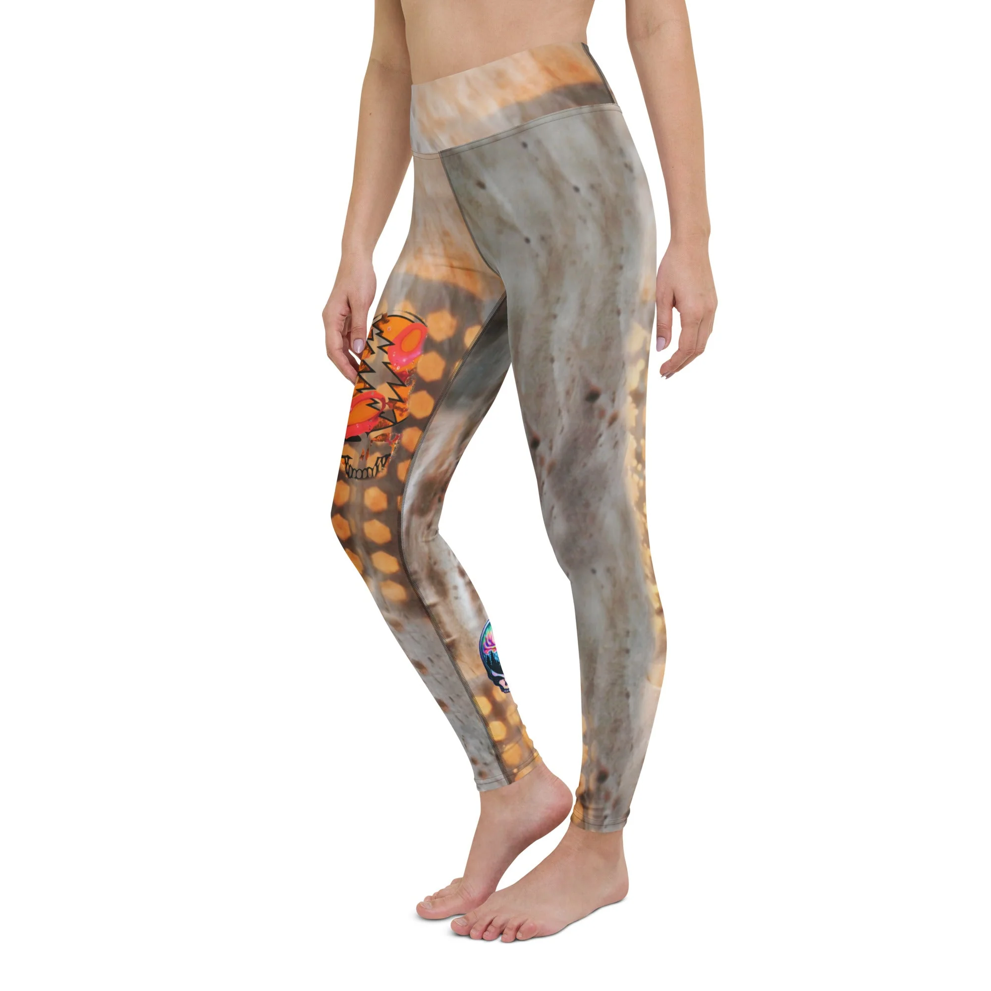 Desert Gold Skully Yoga Leggings - Image 7