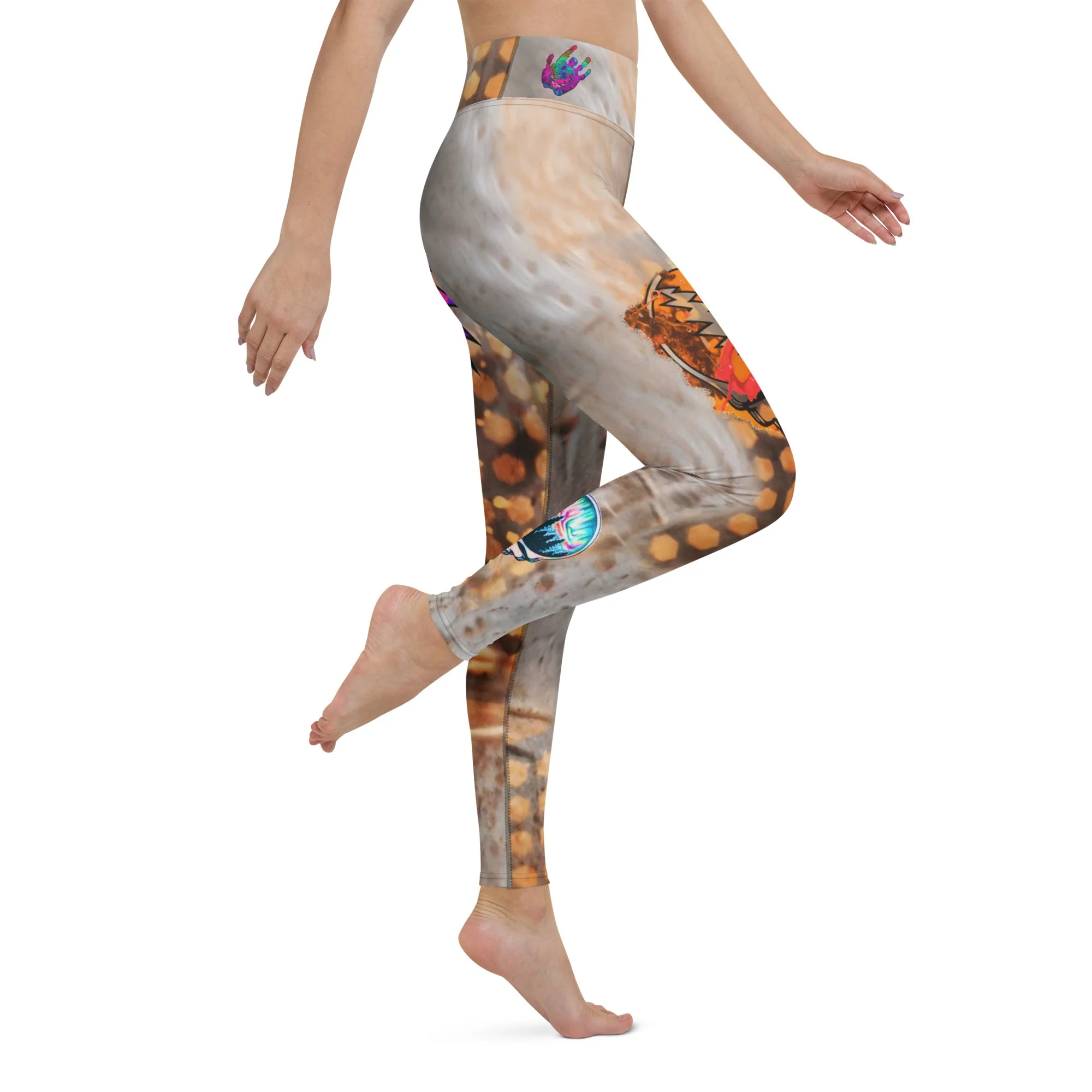 Desert Gold Skully Yoga Leggings - Image 8