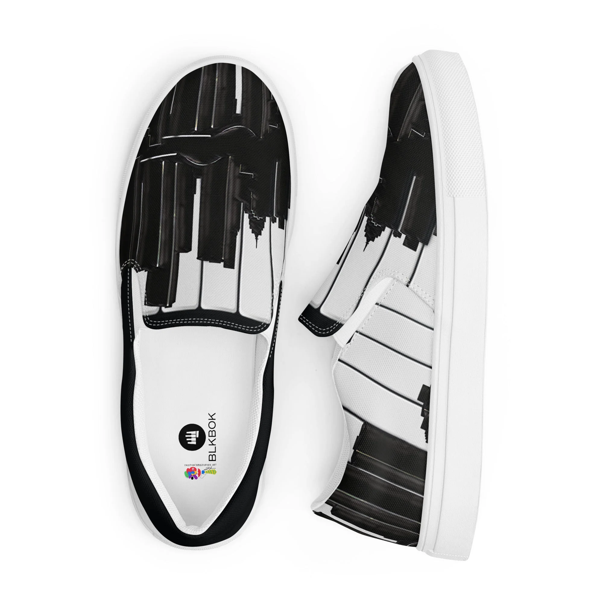 Detroit Skyline Chords Men’s slip-on canvas shoes - Image 4