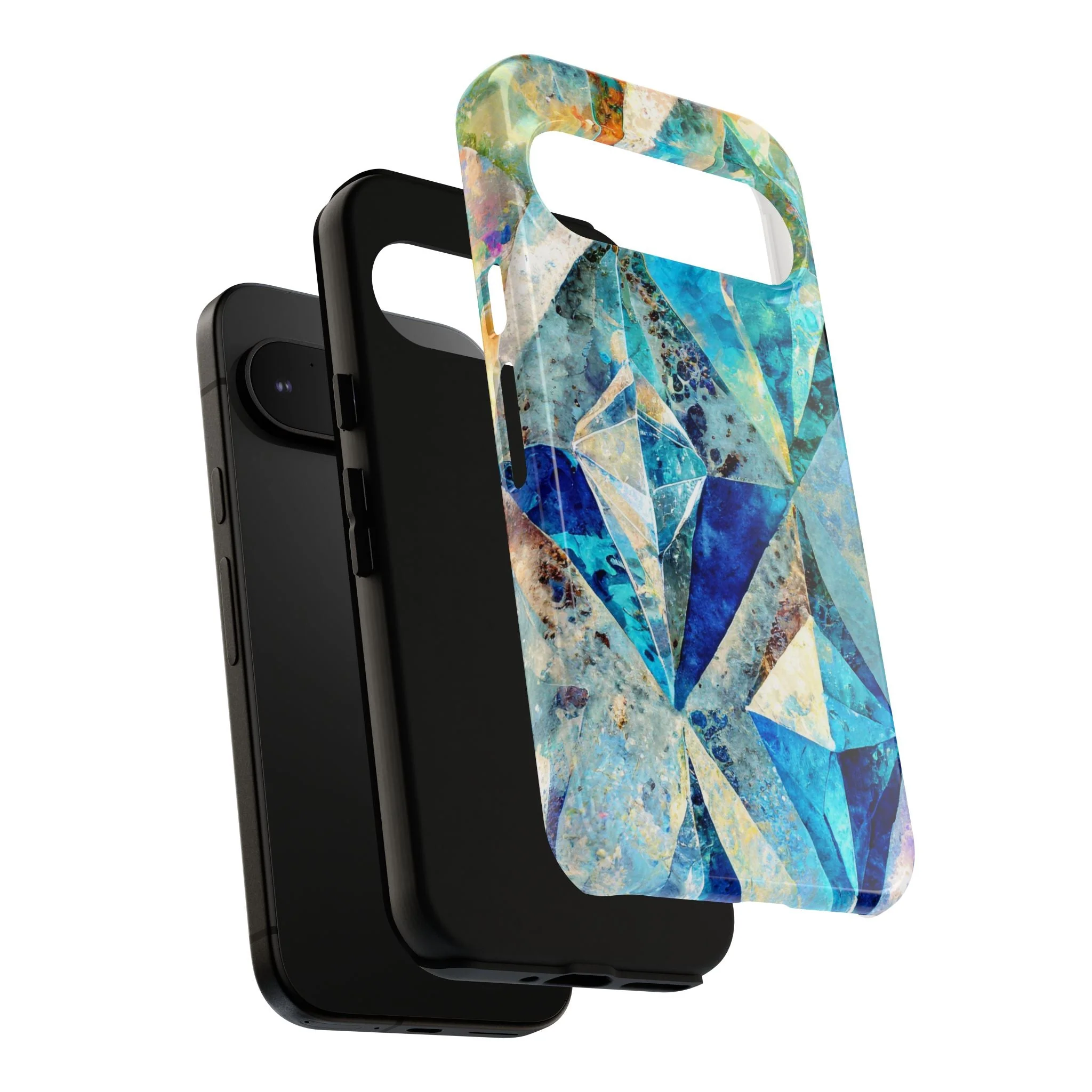 Diamond Blue Abstract Tough Phone Case - Image 106