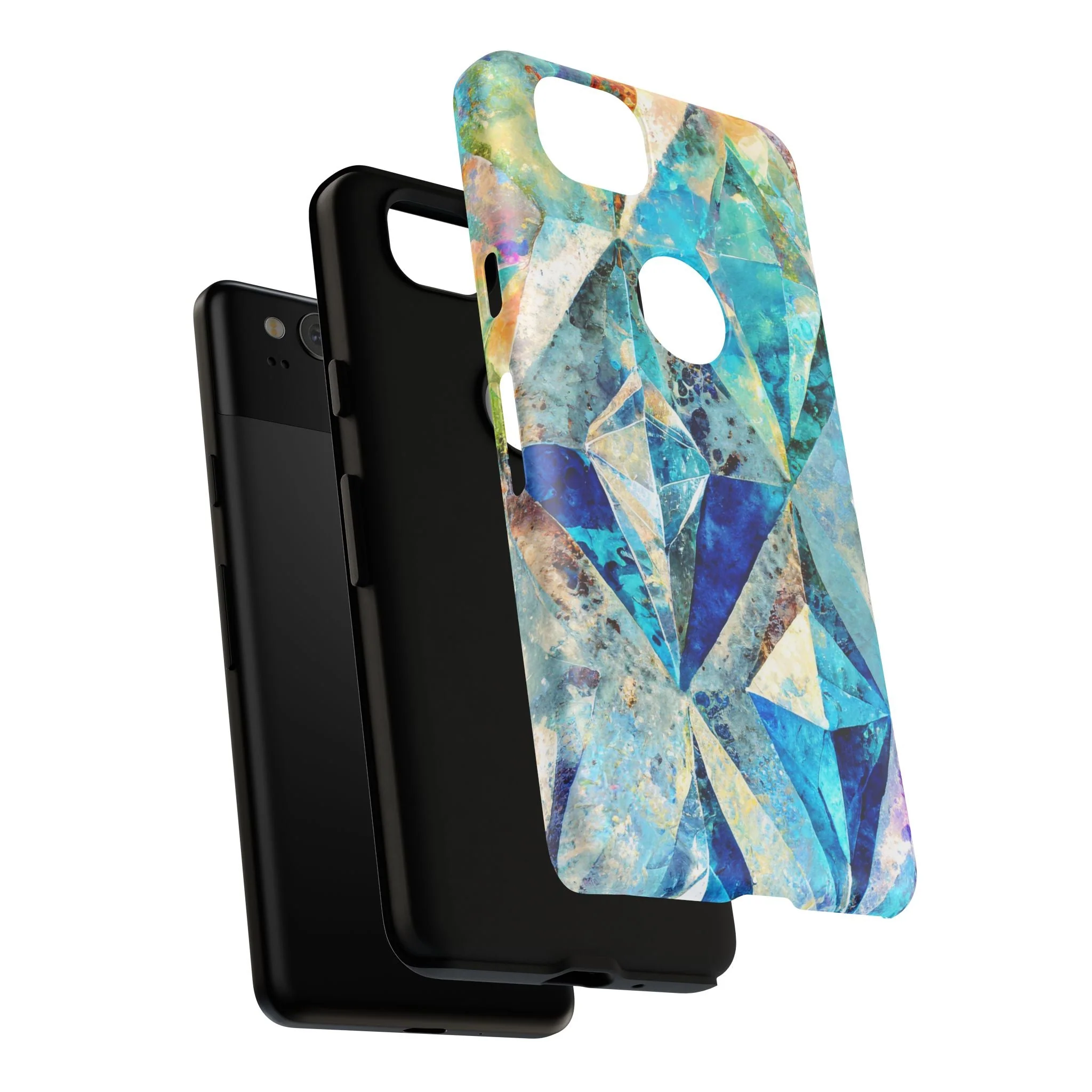 Diamond Blue Abstract Tough Phone Case - Image 112