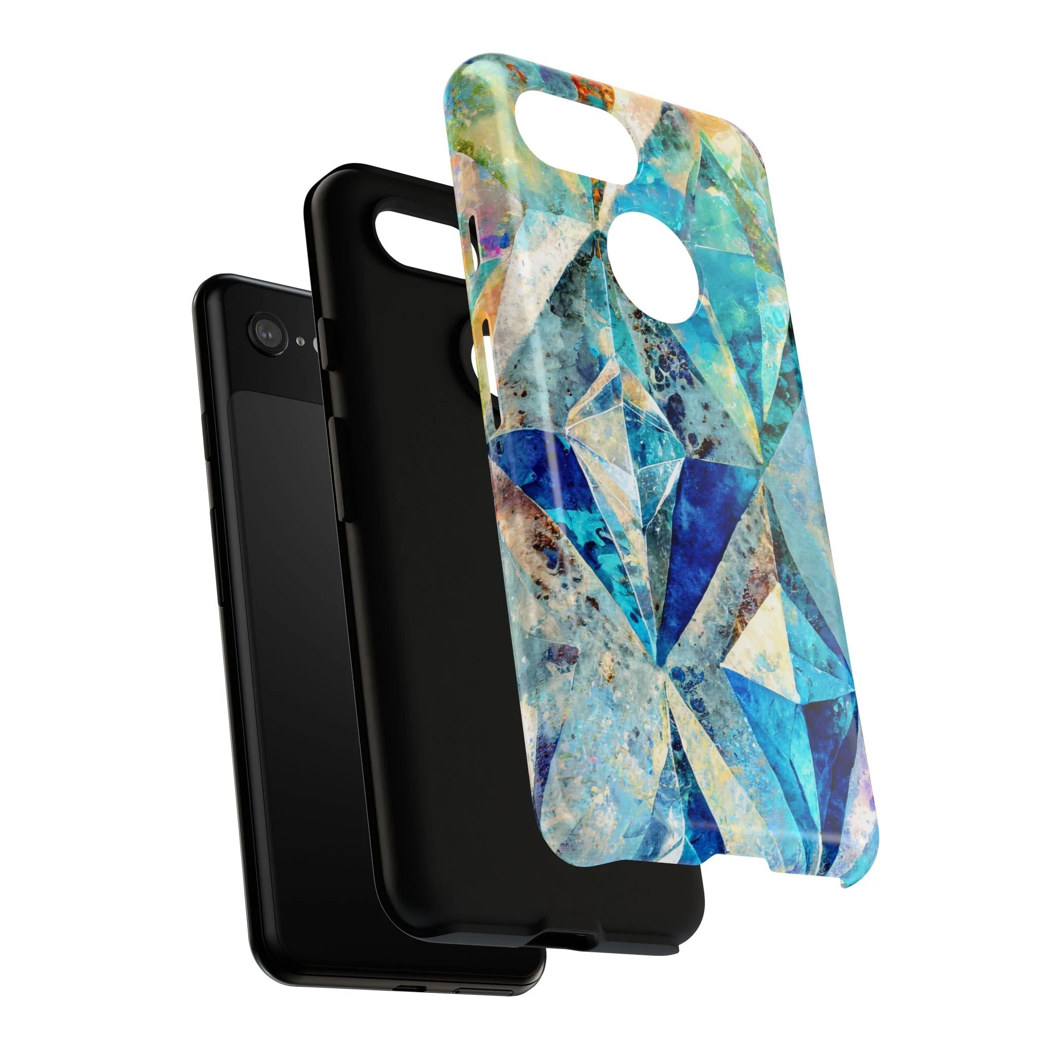 Diamond Blue Abstract Tough Phone Case - Image 114