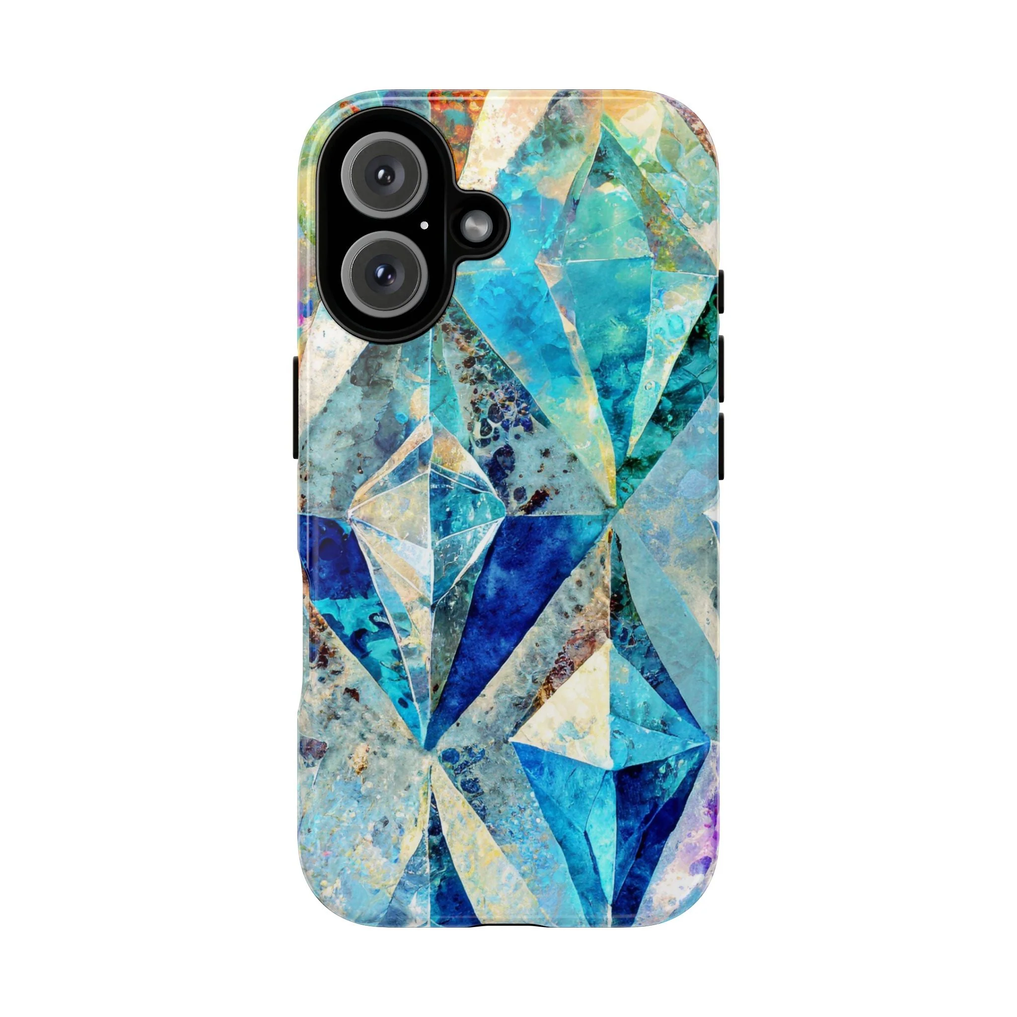 Diamond Blue Abstract Tough Phone Case - Image 2