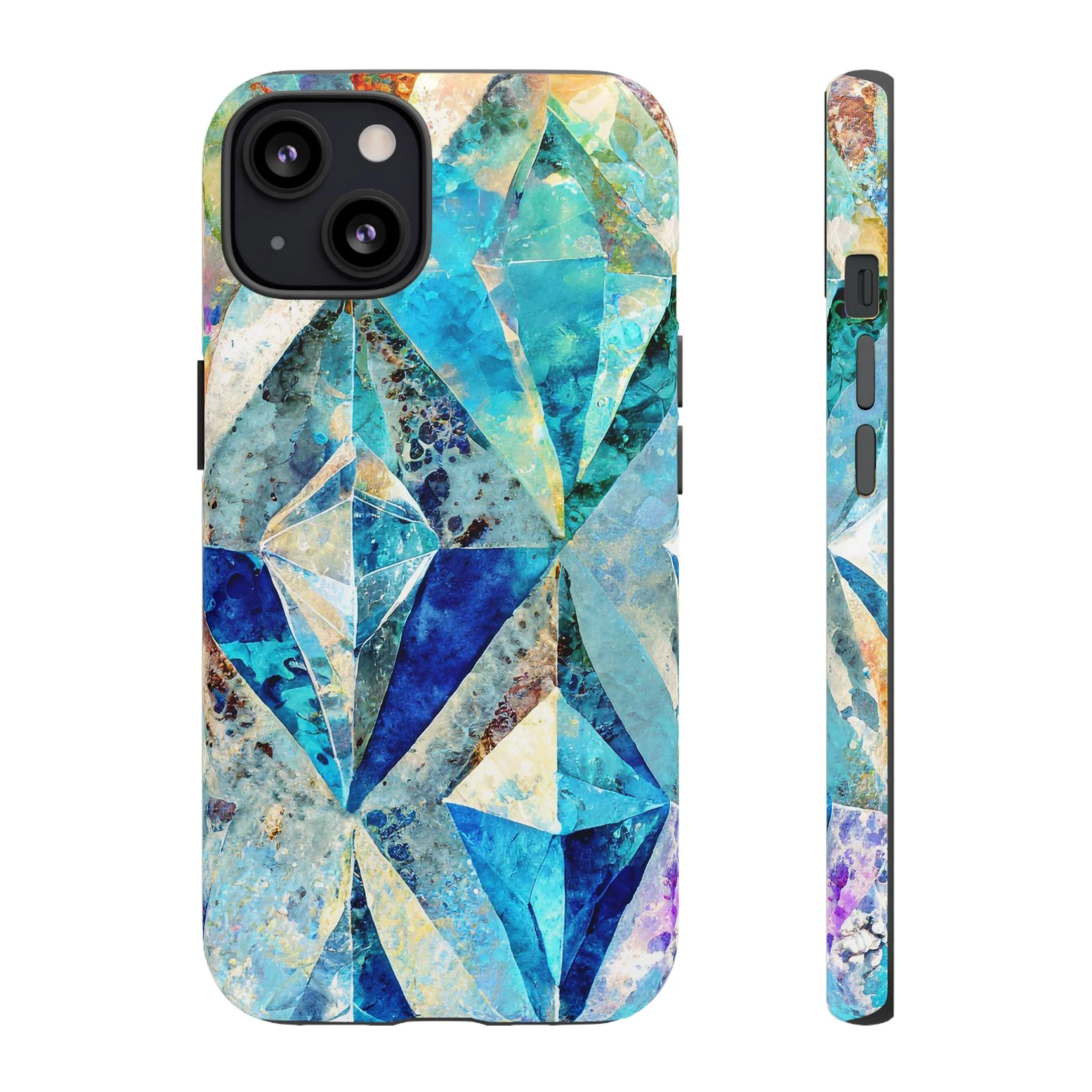 Diamond Blue Abstract Tough Phone Case - Image 20