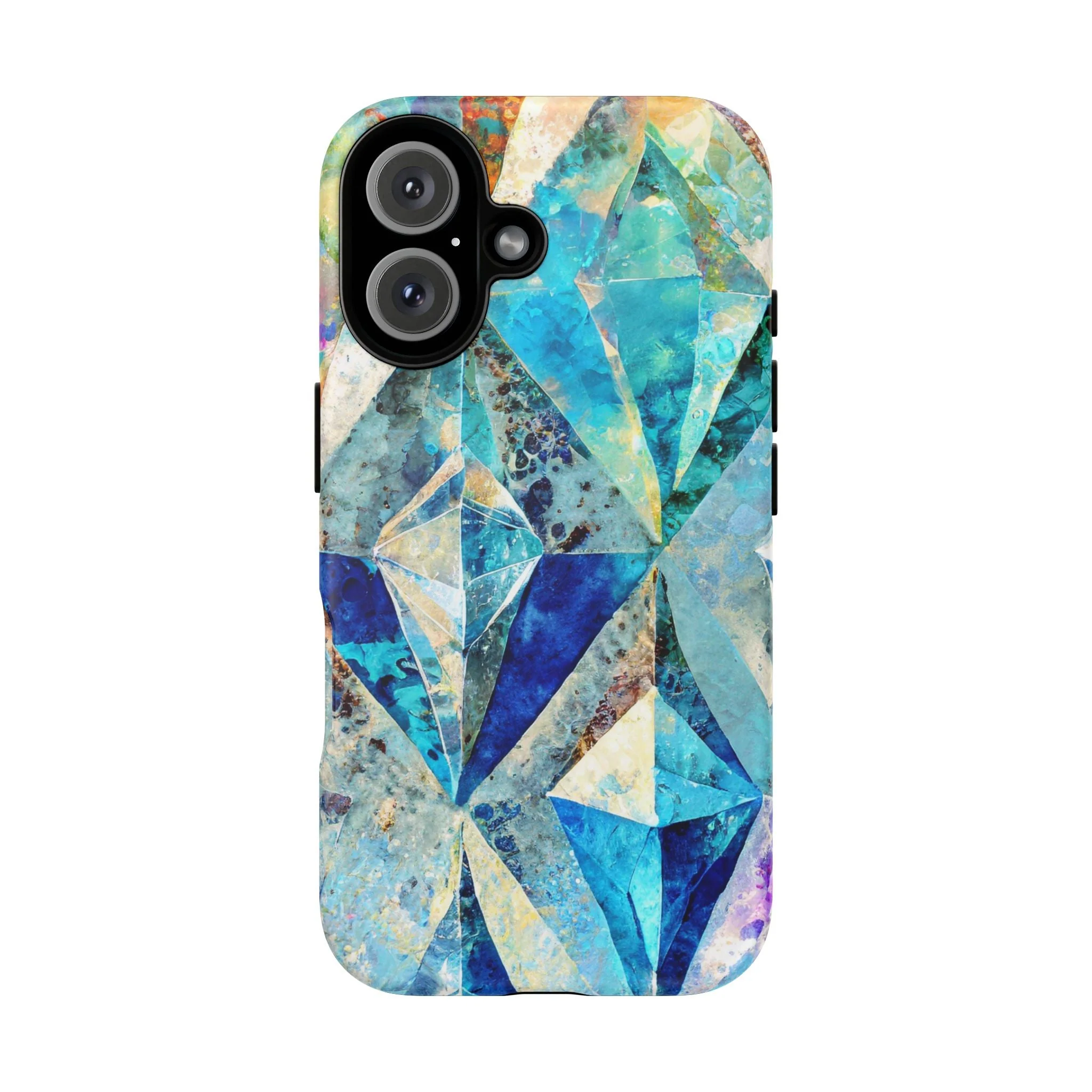 Diamond Blue Abstract Tough Phone Case - Image 3
