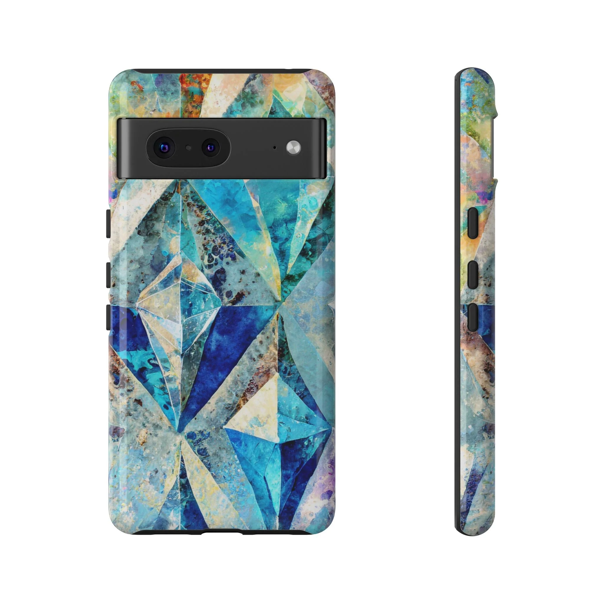 Diamond Blue Abstract Tough Phone Case - Image 31