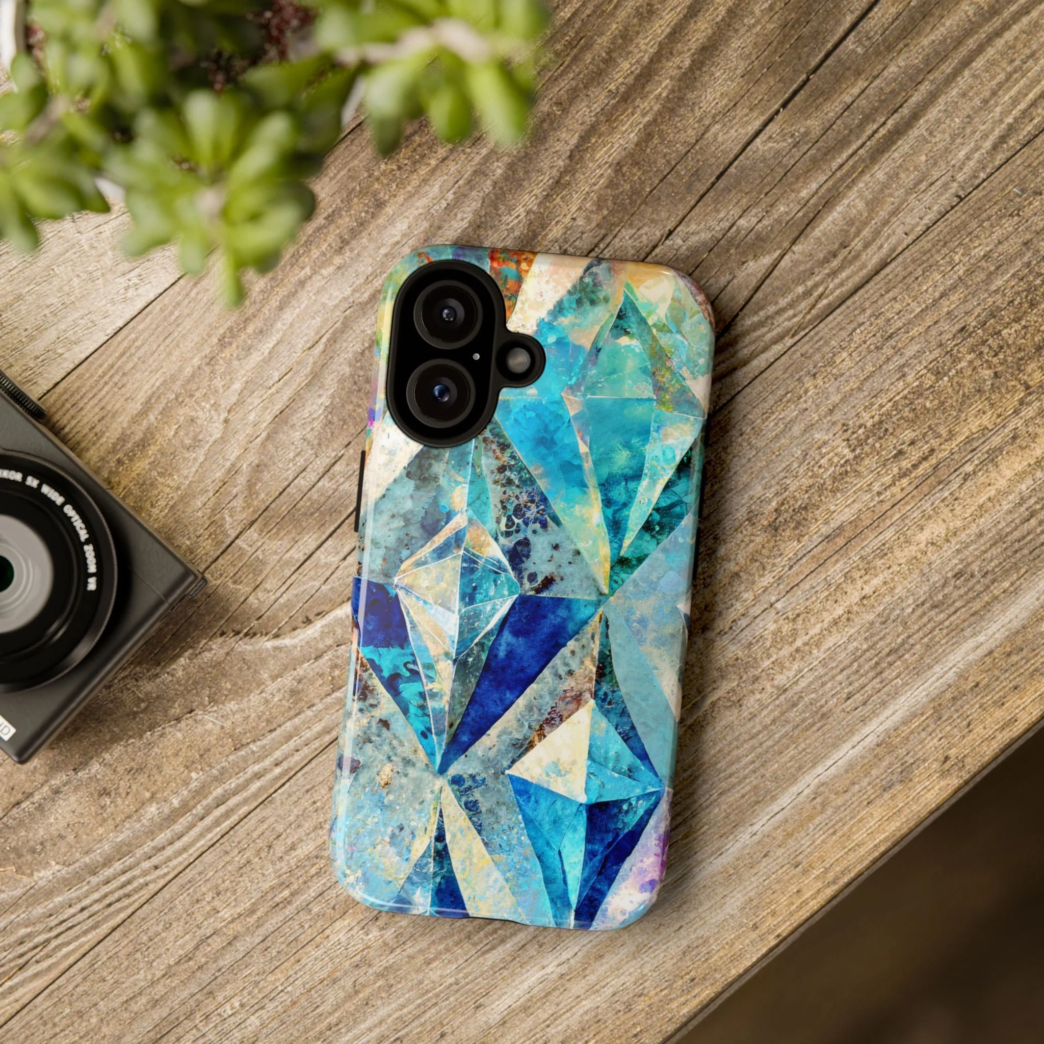 Diamond Blue Abstract Tough Phone Case - Image 53