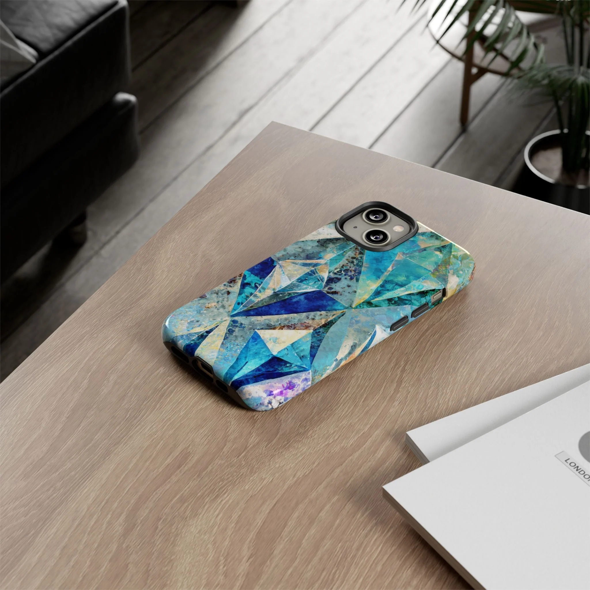 Diamond Blue Abstract Tough Phone Case - Image 67