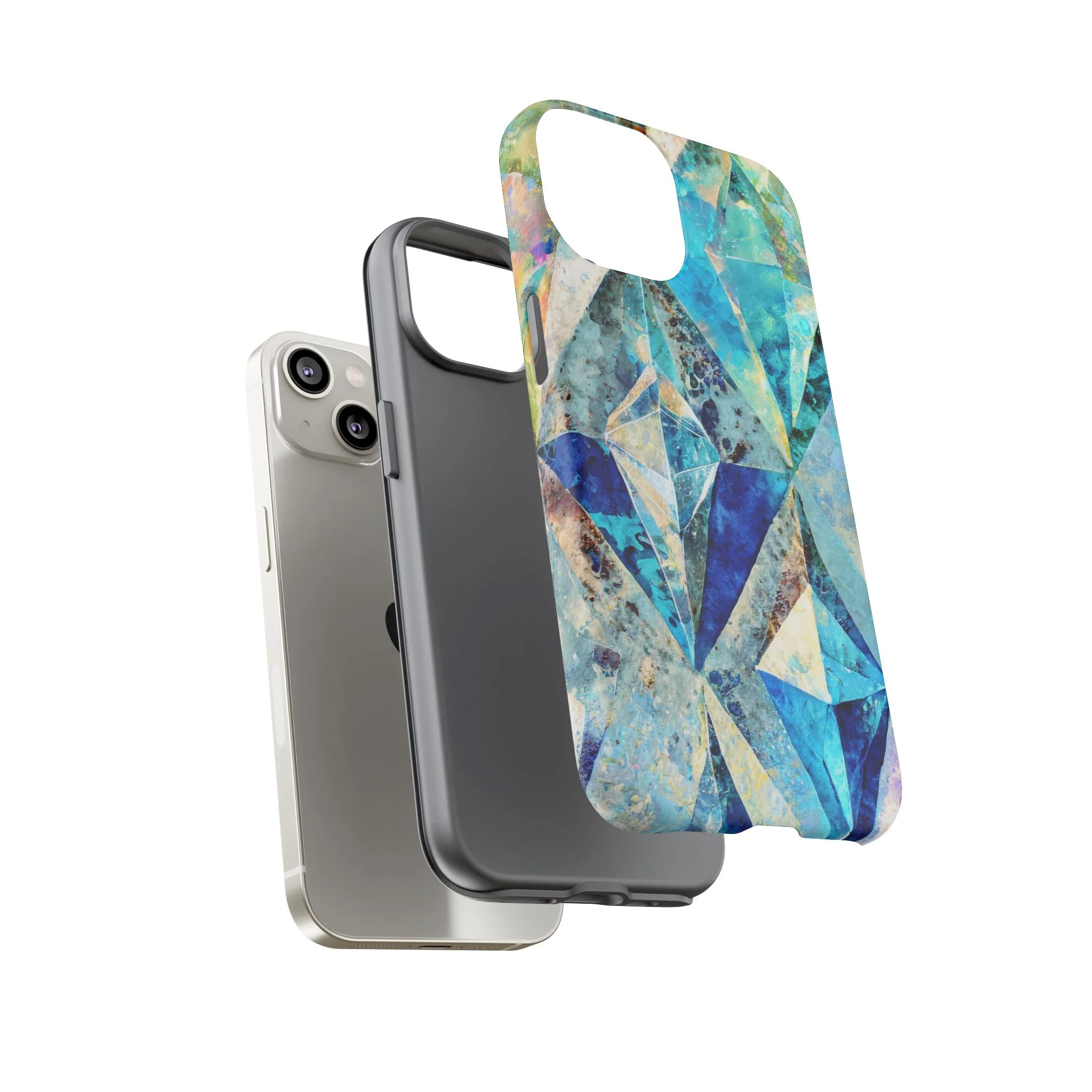 Diamond Blue Abstract Tough Phone Case - Image 69