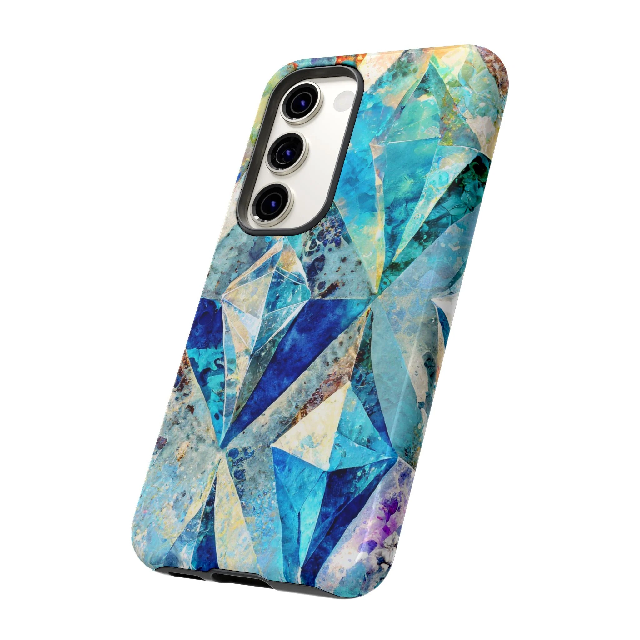 Diamond Blue Abstract Tough Phone Case - Image 71