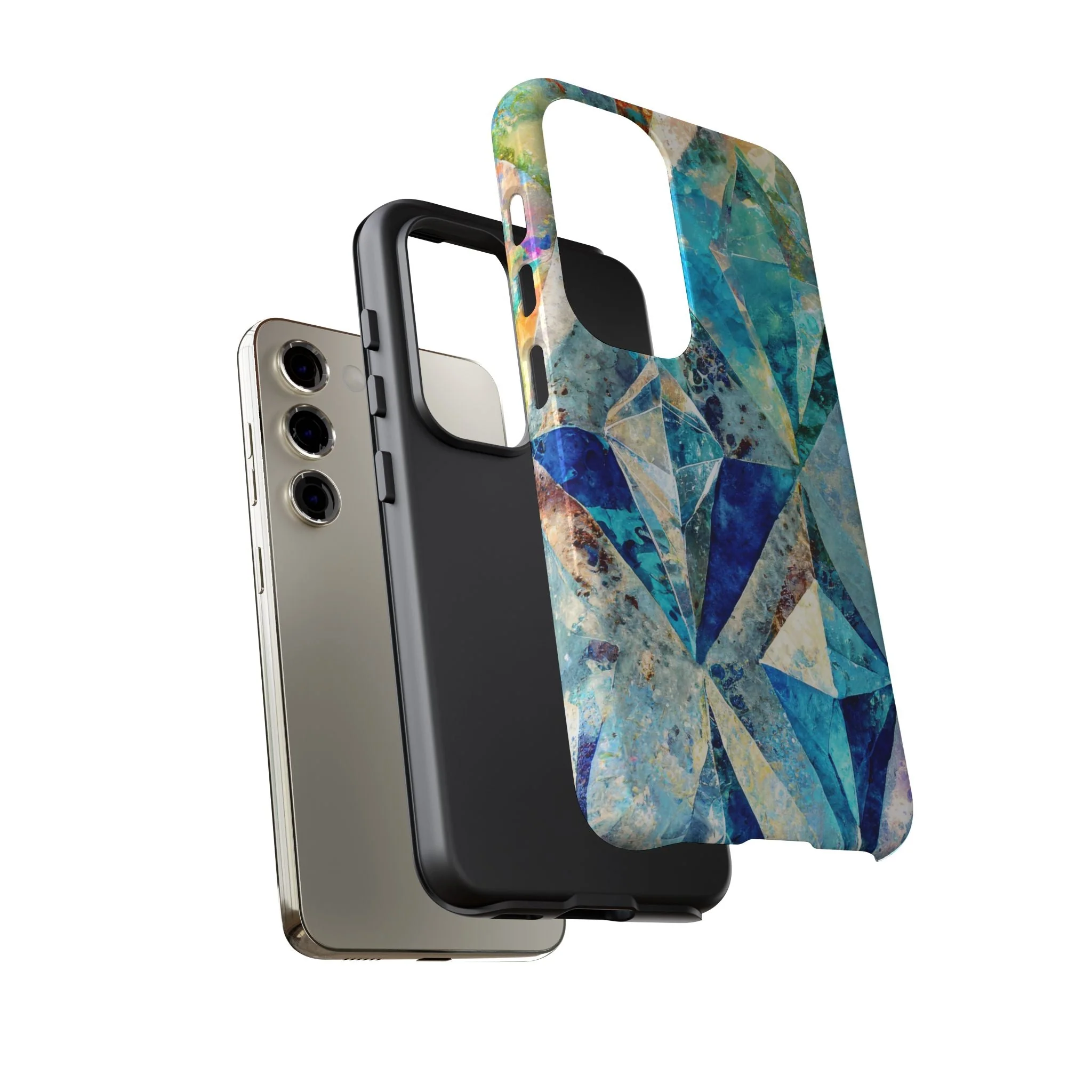 Diamond Blue Abstract Tough Phone Case - Image 72
