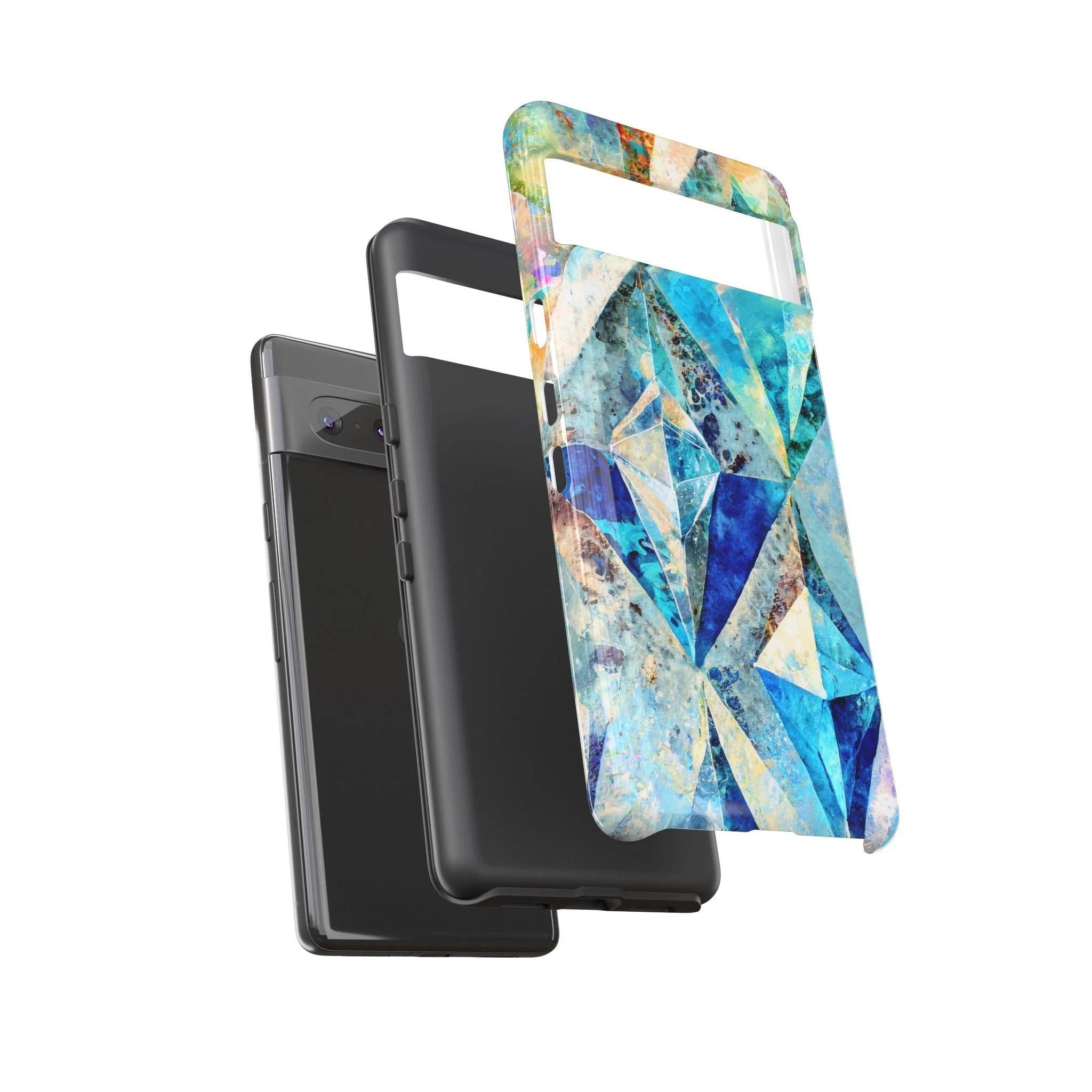 Diamond Blue Abstract Tough Phone Case - Image 78