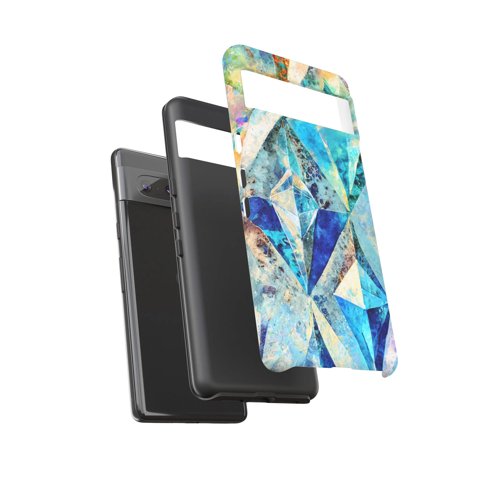 Diamond Blue Abstract Tough Phone Case - Image 81