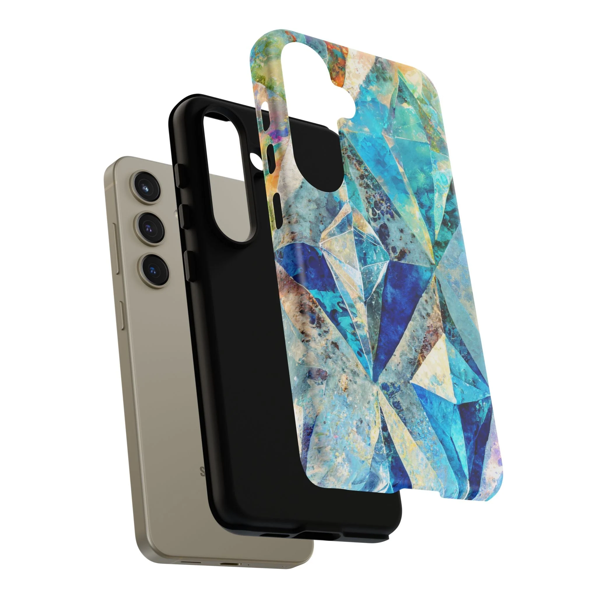 Diamond Blue Abstract Tough Phone Case - Image 92
