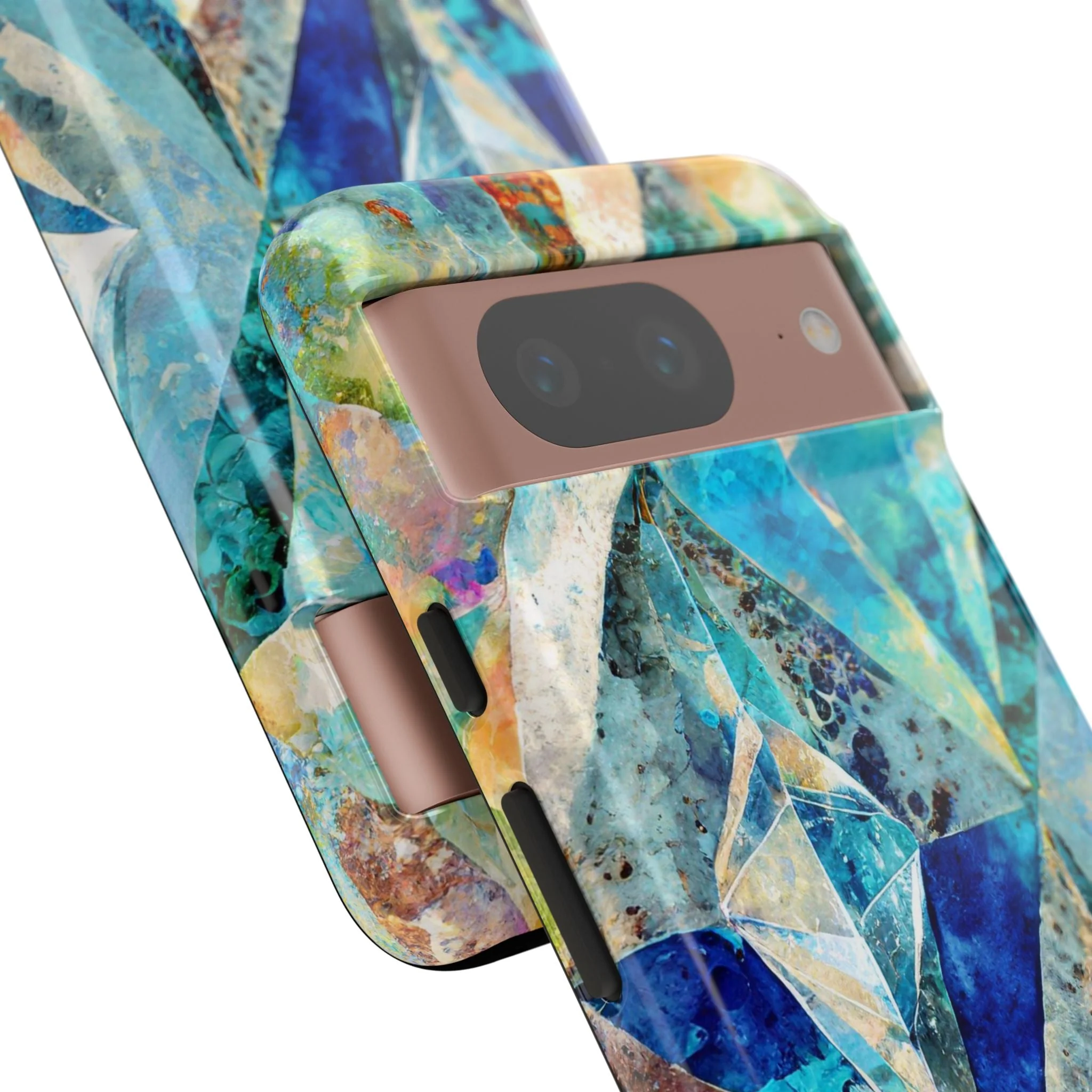 Diamond Blue Abstract Tough Phone Case - Image 93