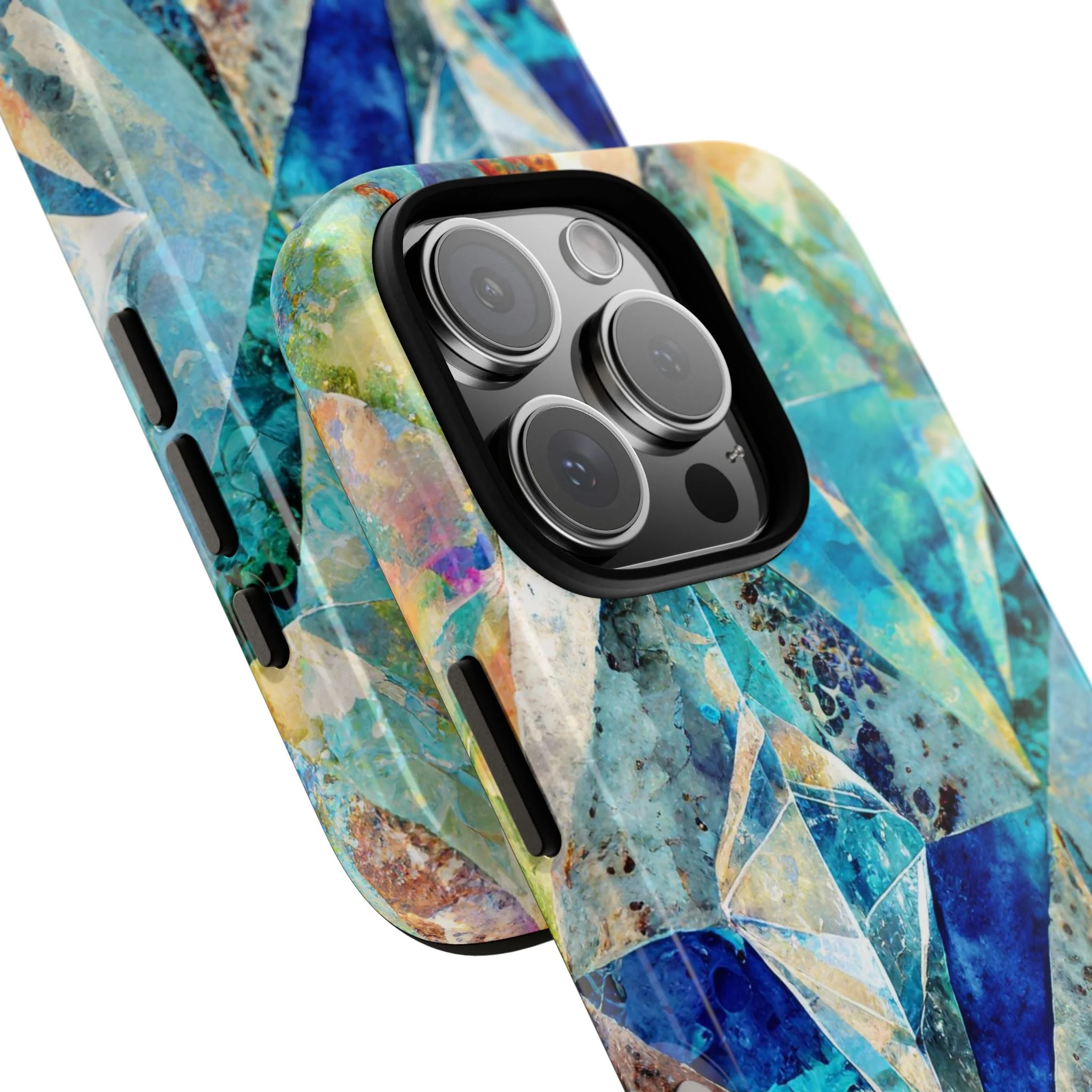 Diamond Blue Abstract Tough Phone Case - Image 99