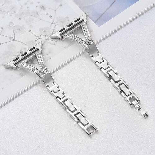 Diamond - Steel Apple Watch Band Series 11/10/9/8/7/6/5/4/ SE / Ultra 1/2/3 - Image 11