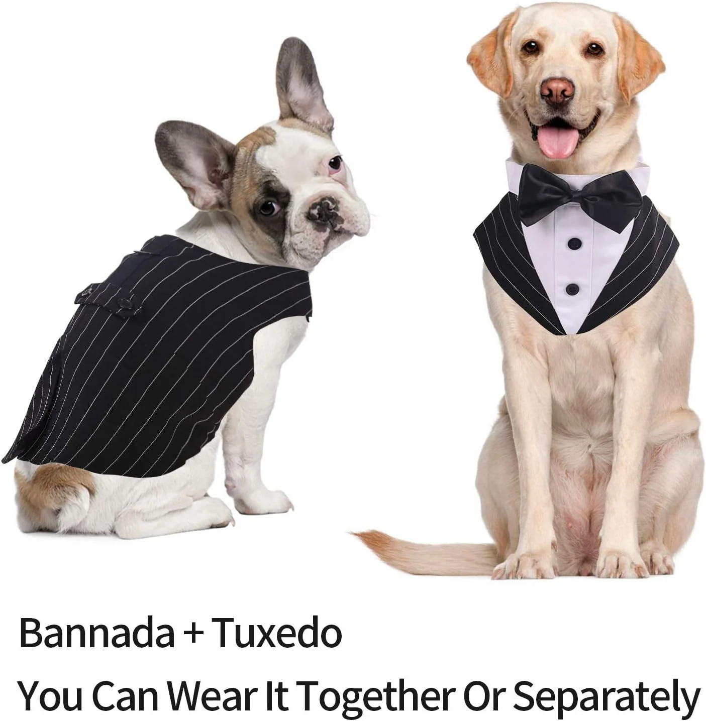 Dog Tuxedo Suit with Bow Tie ā Wedding & Formal Outfit