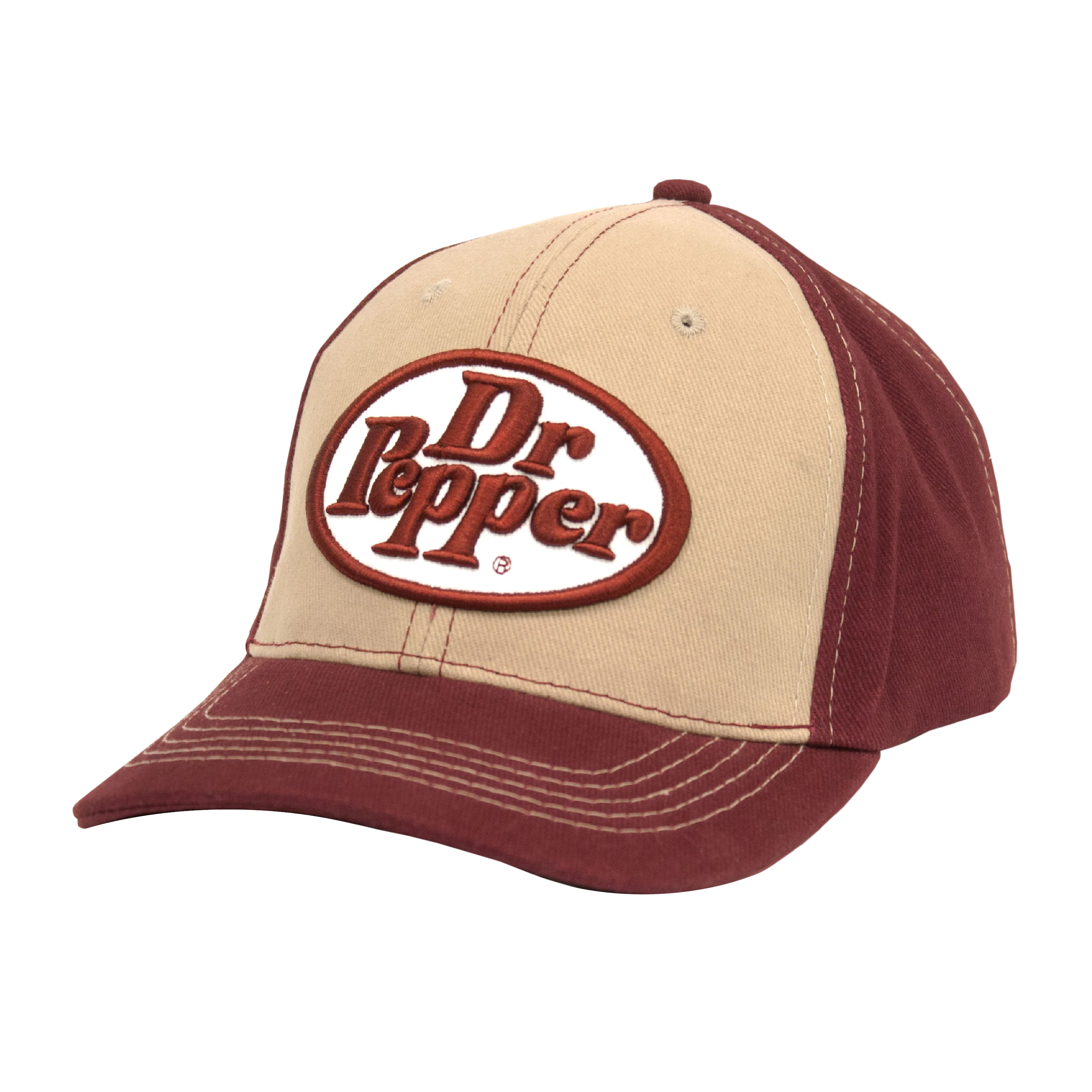 Dr Pepper Oval Logo Hat - Tan and Red