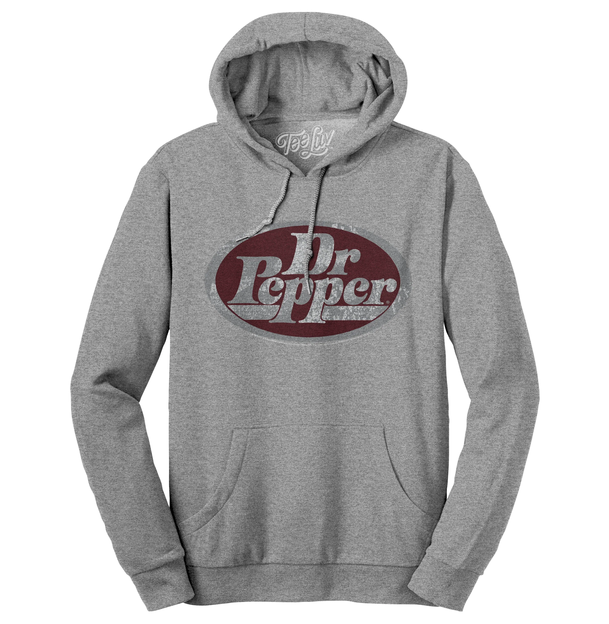 Dr Pepper Silver Logo Pullover Hooded Sweatshirt - Gray