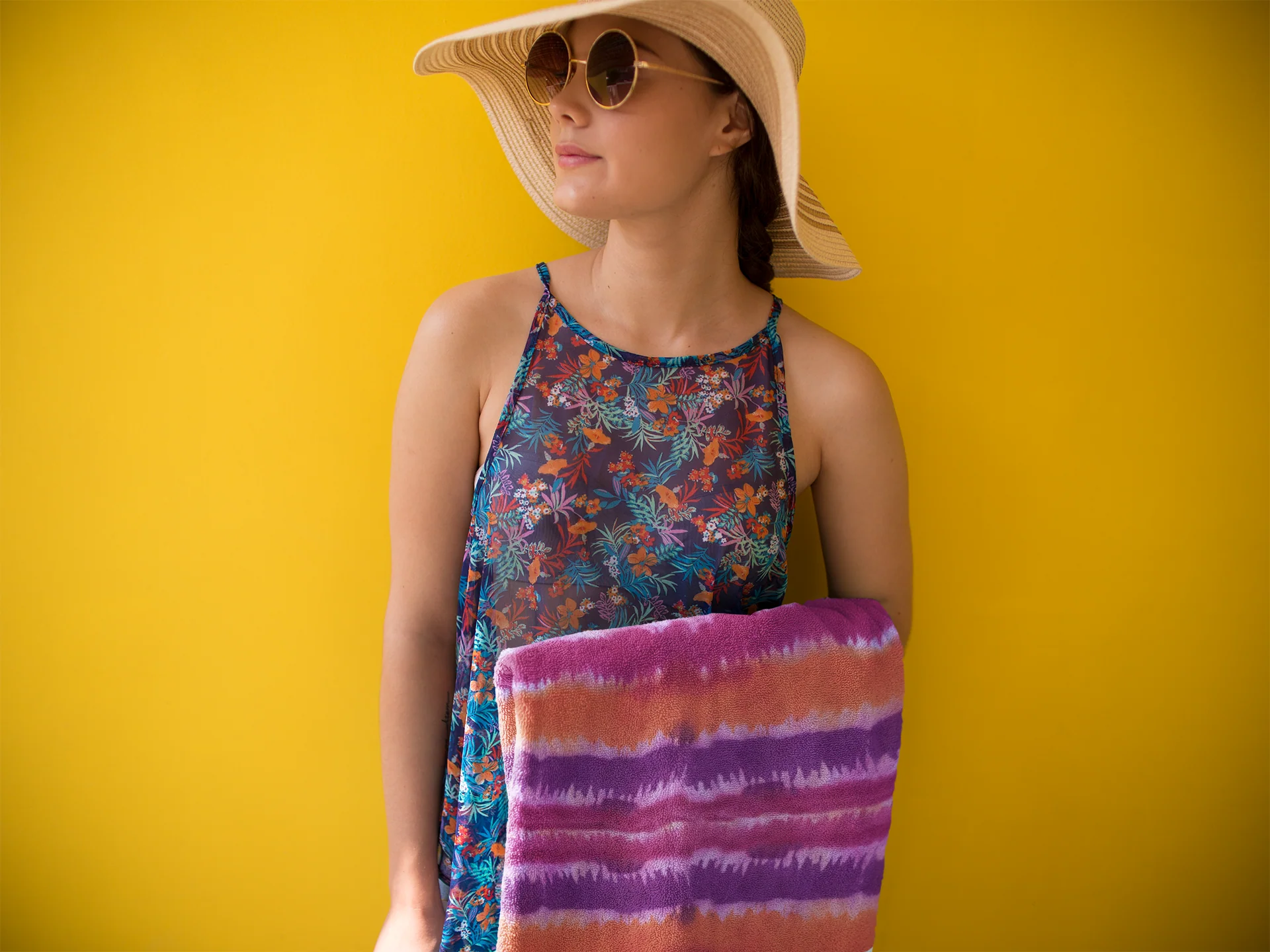 Drip Dyed Print Beach Towel - Image 2
