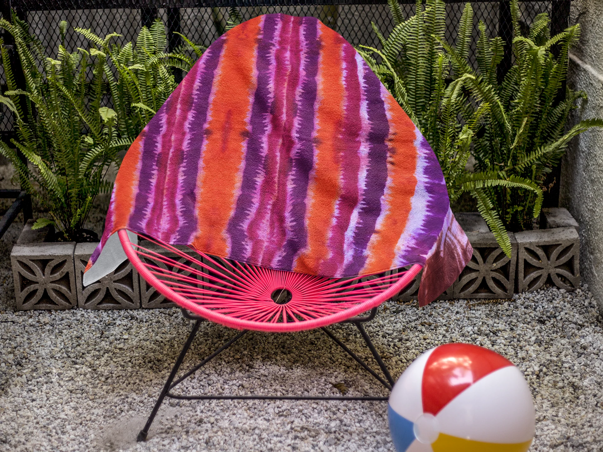 Drip Dyed Print Beach Towel - Image 3