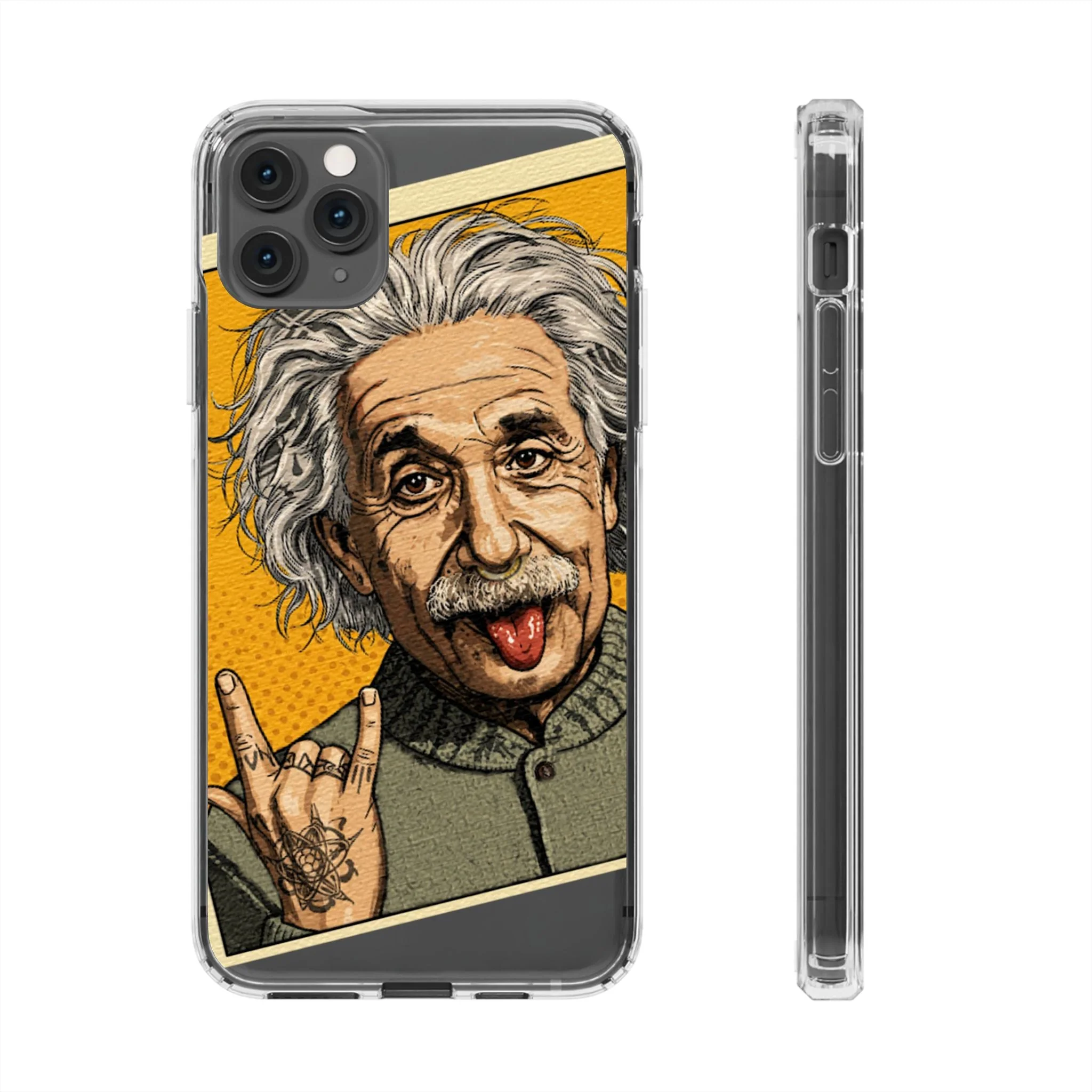 Edgy Einstein Clear Phone Cases - Image 12