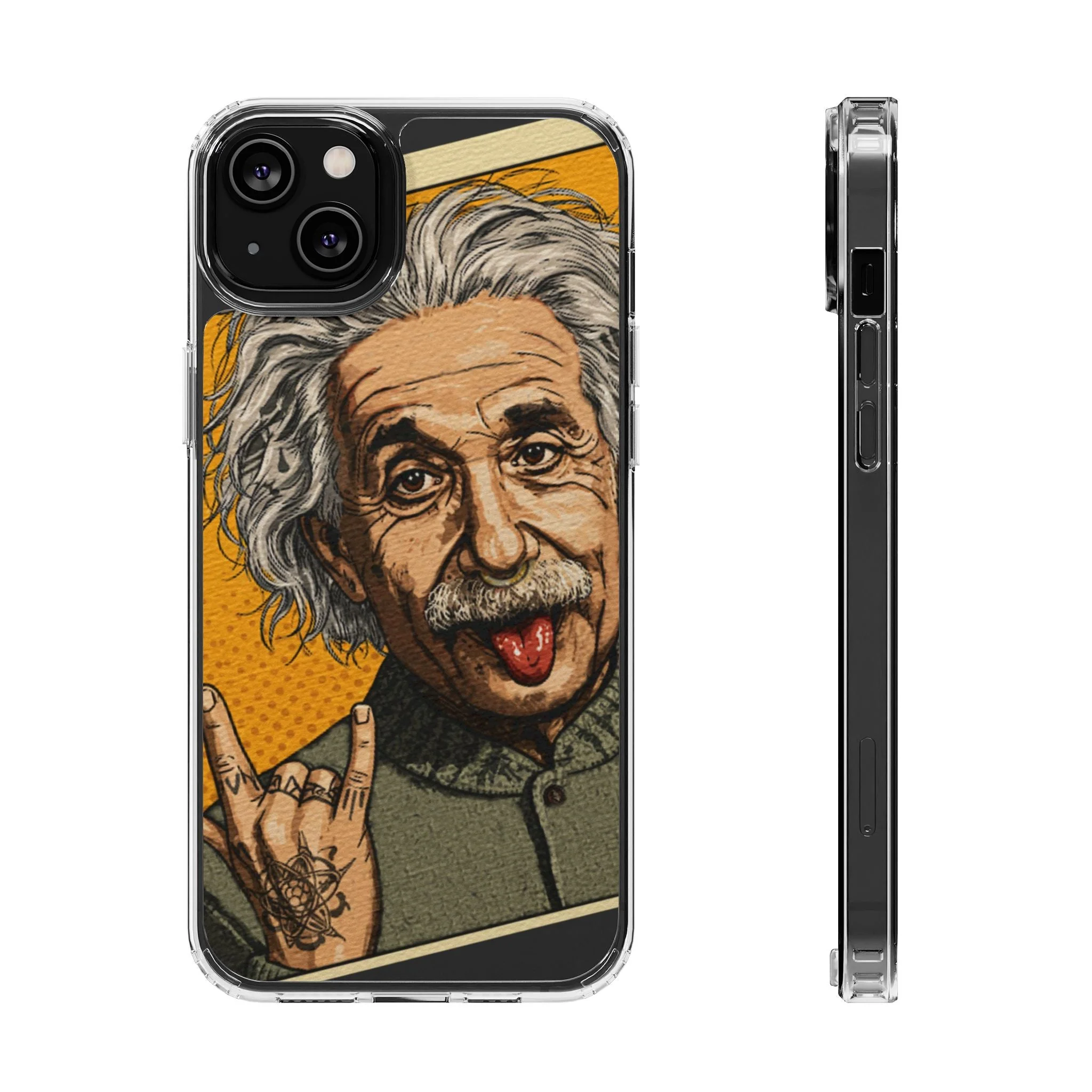 Edgy Einstein Clear Phone Cases - Image 15