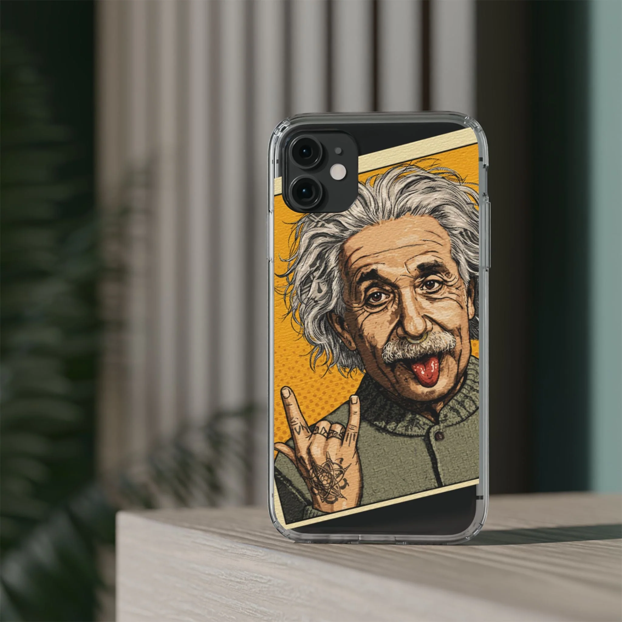 Edgy Einstein Clear Phone Cases - Image 47