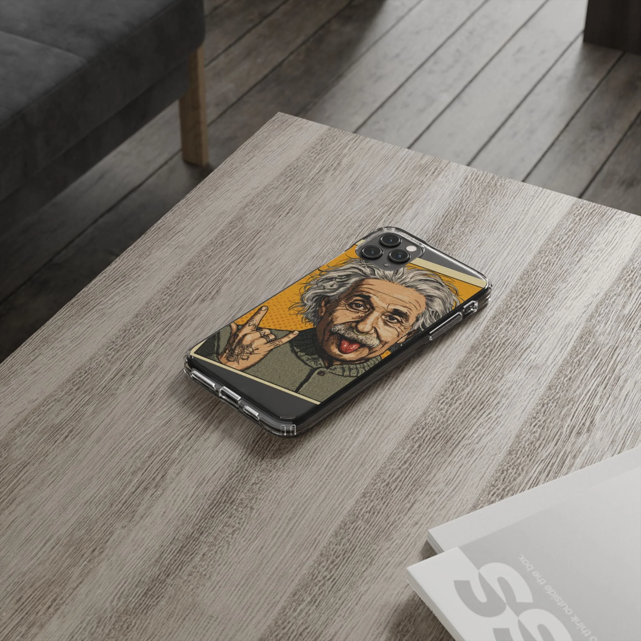 Edgy Einstein Clear Phone Cases - Image 50