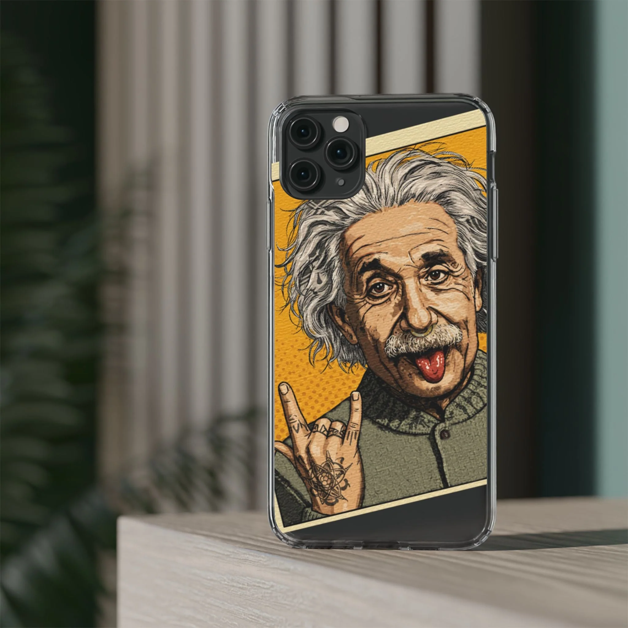 Edgy Einstein Clear Phone Cases - Image 51