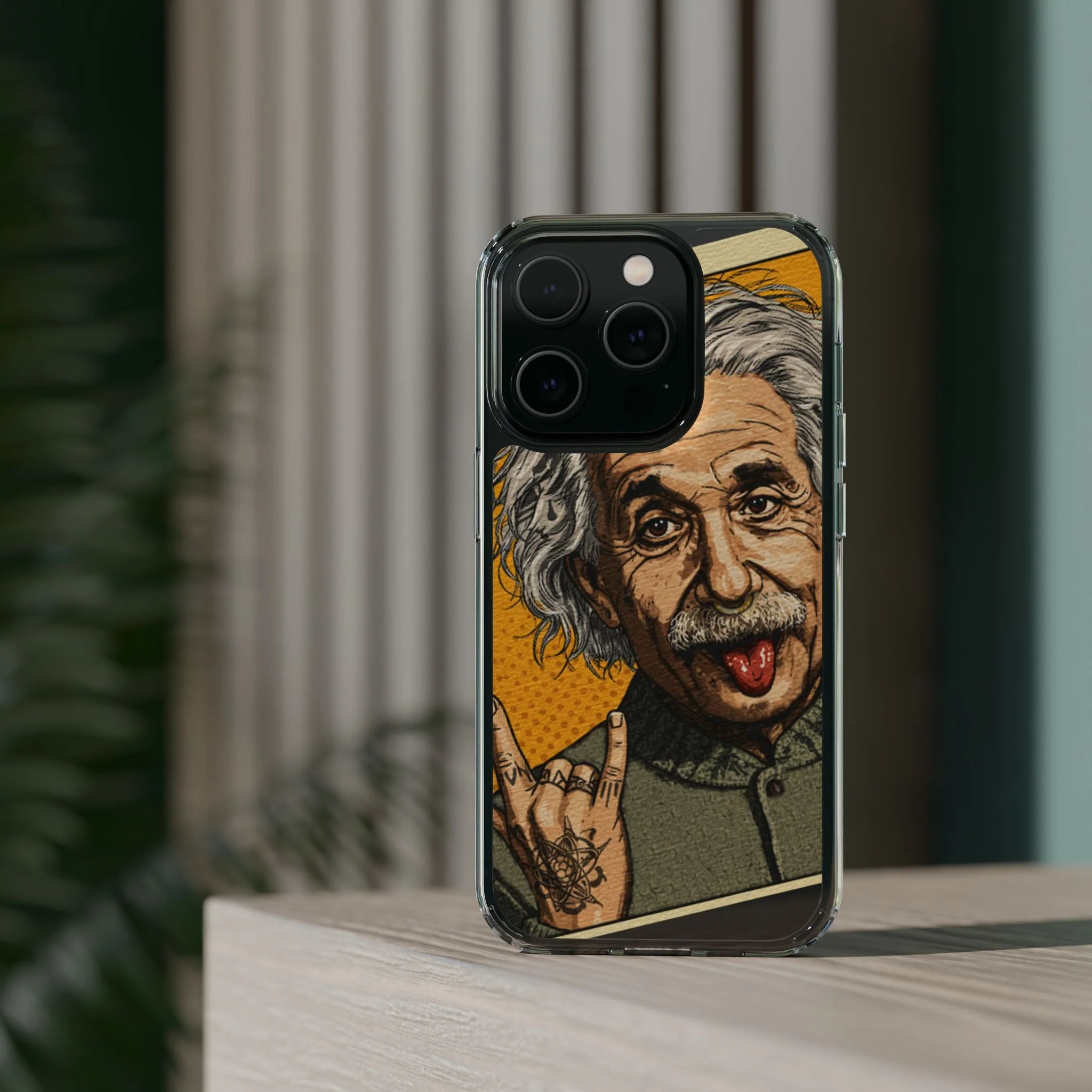 Edgy Einstein Clear Phone Cases - Image 56
