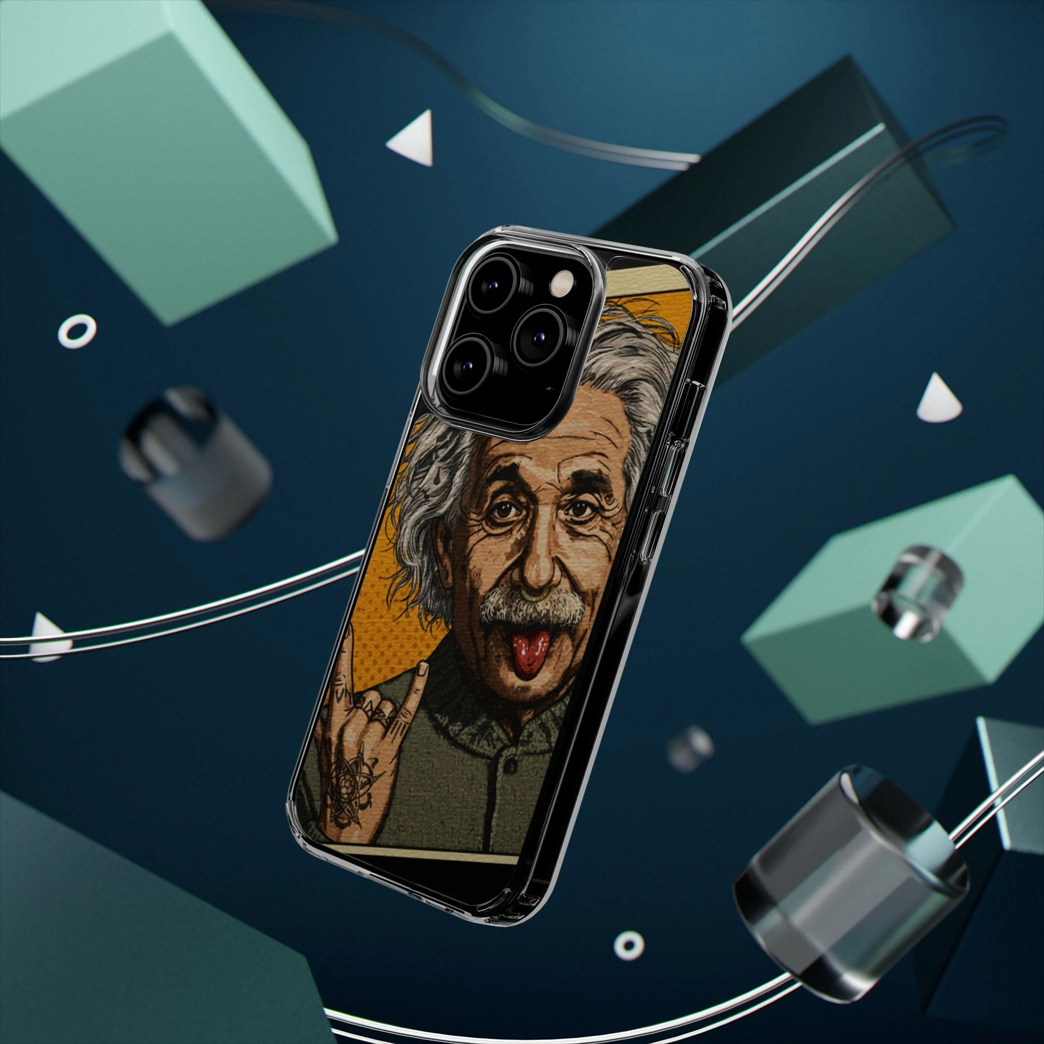 Edgy Einstein Clear Phone Cases - Image 57