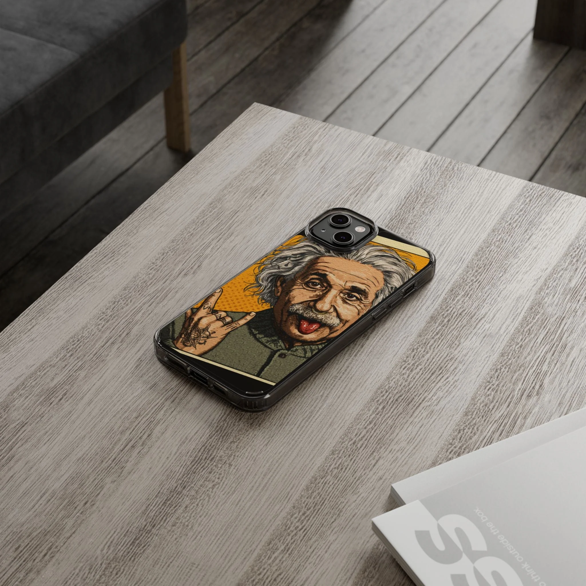 Edgy Einstein Clear Phone Cases - Image 58
