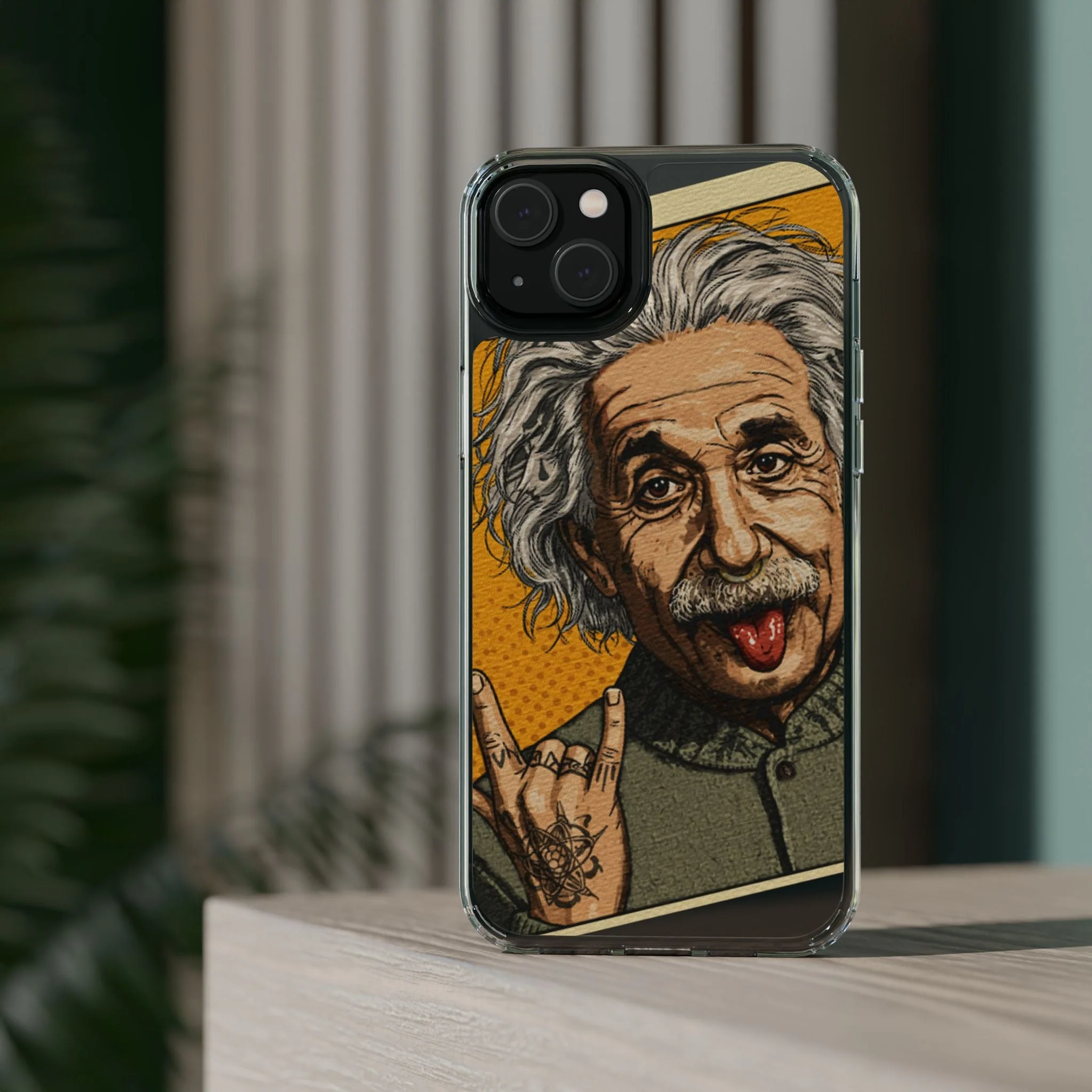 Edgy Einstein Clear Phone Cases - Image 59