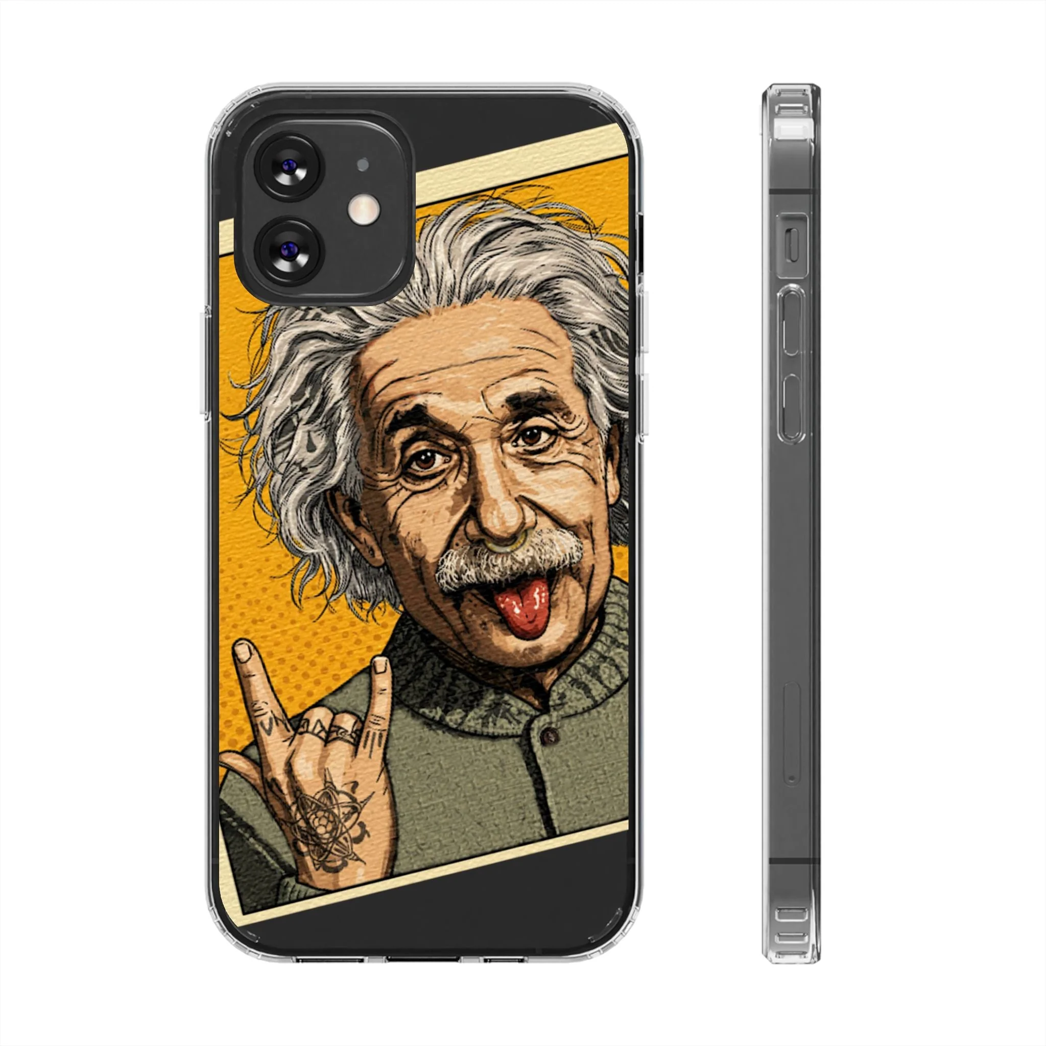 Edgy Einstein Clear Phone Cases - Image 6