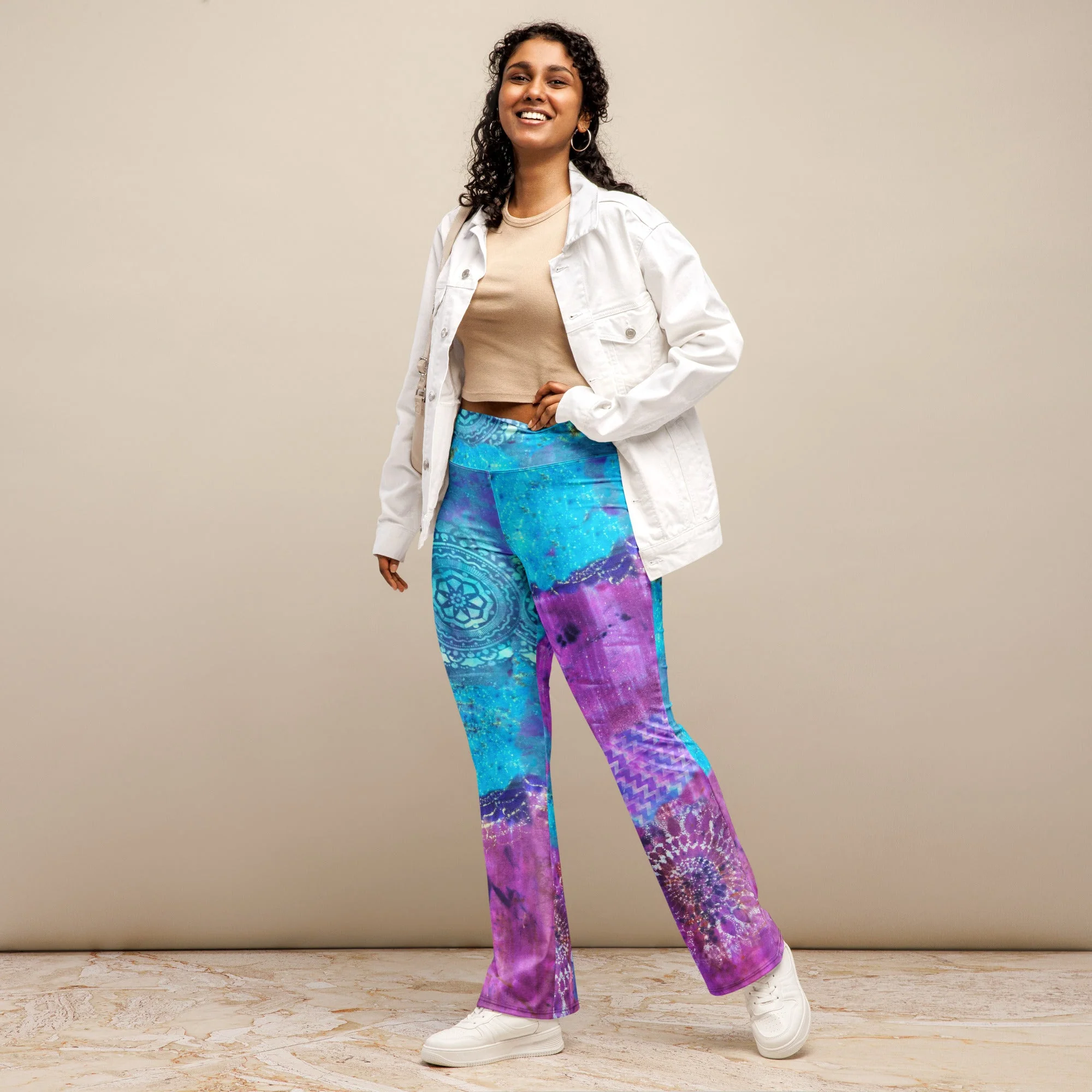 Electric Connection High Waist Flare leggings - Image 3