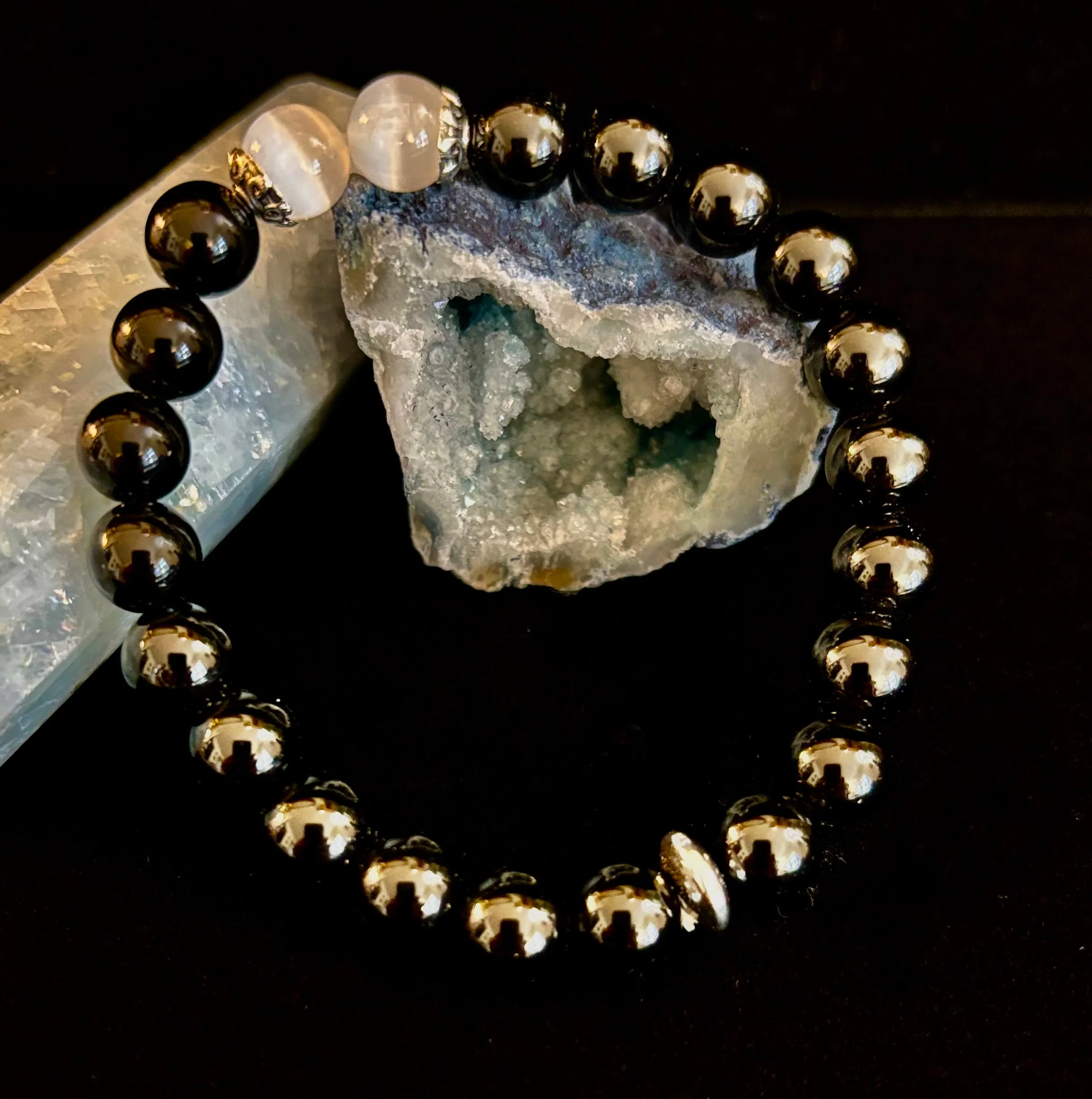 Energy Shield Bracelet β Black Obsidian & Selenite Protection Bracelet - Image 7