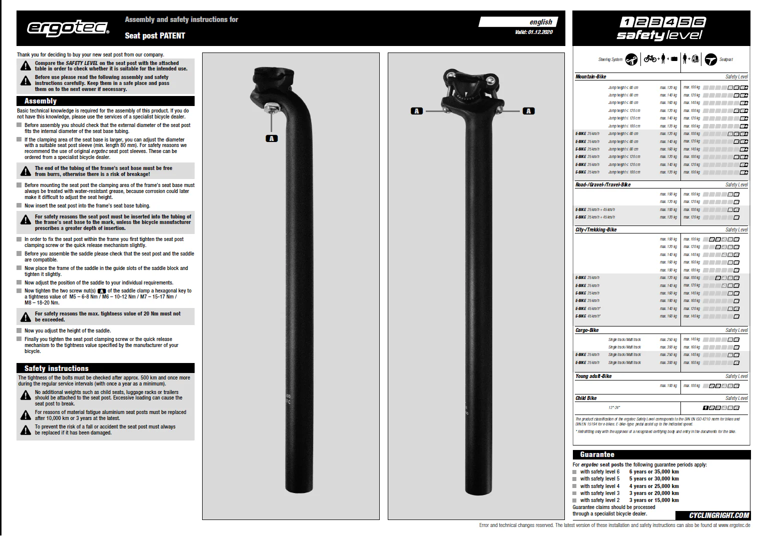 Ergotec Seat Post Atar (33.9 x 550 | Silver Polished) - Image 3