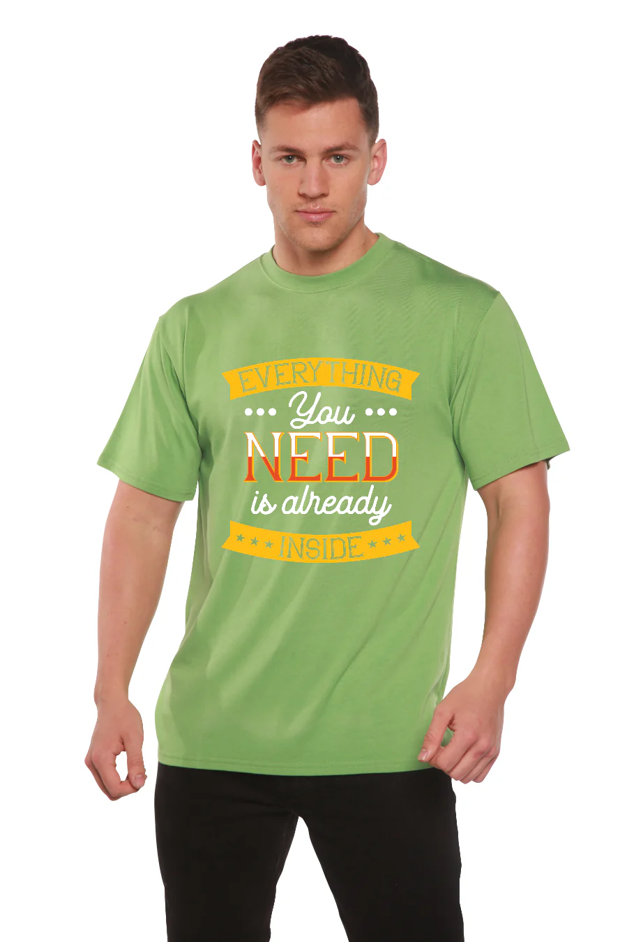 Everything you need Men's Bamboo Viscose/Organic Cotton Short Sleeve Graphic T-Shirt - Image 5
