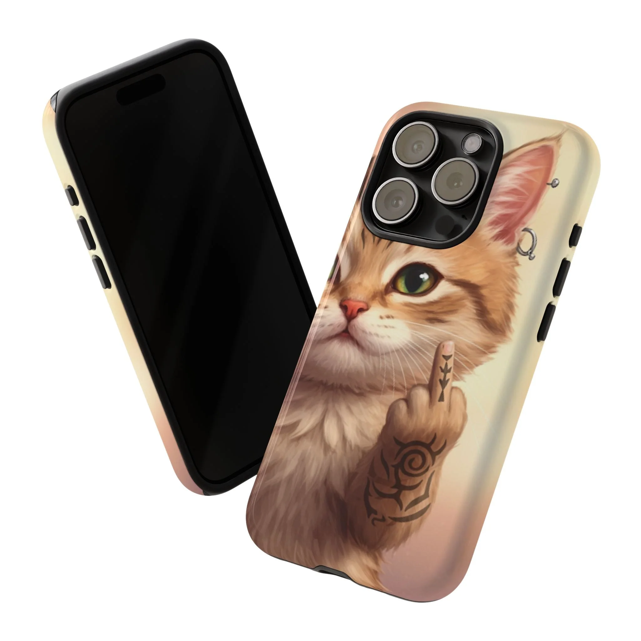 Evil Kitty Giving the Bird Tough Phone Case - Image 23