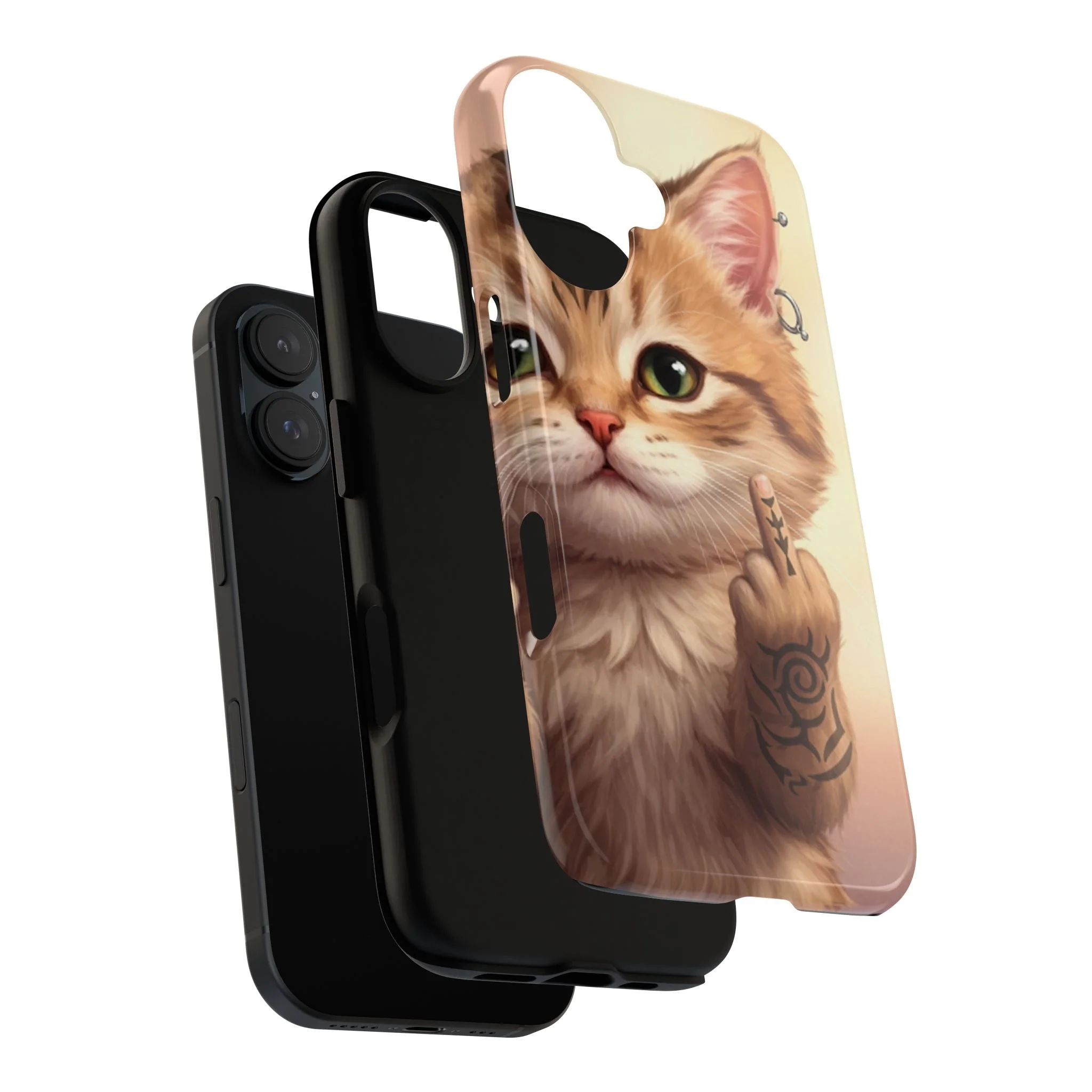 Evil Kitty Giving the Bird Tough Phone Case - Image 28