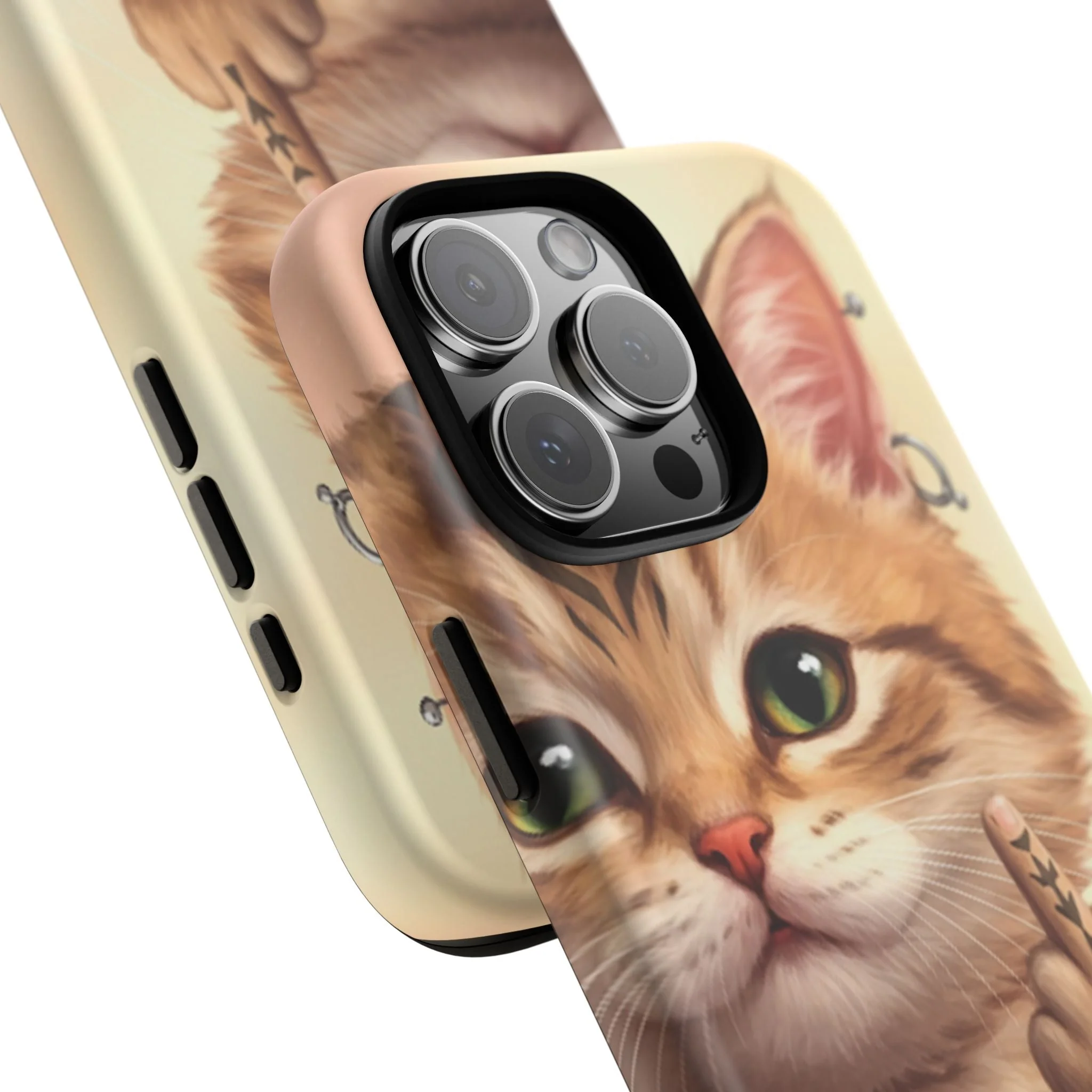 Evil Kitty Giving the Bird Tough Phone Case - Image 42