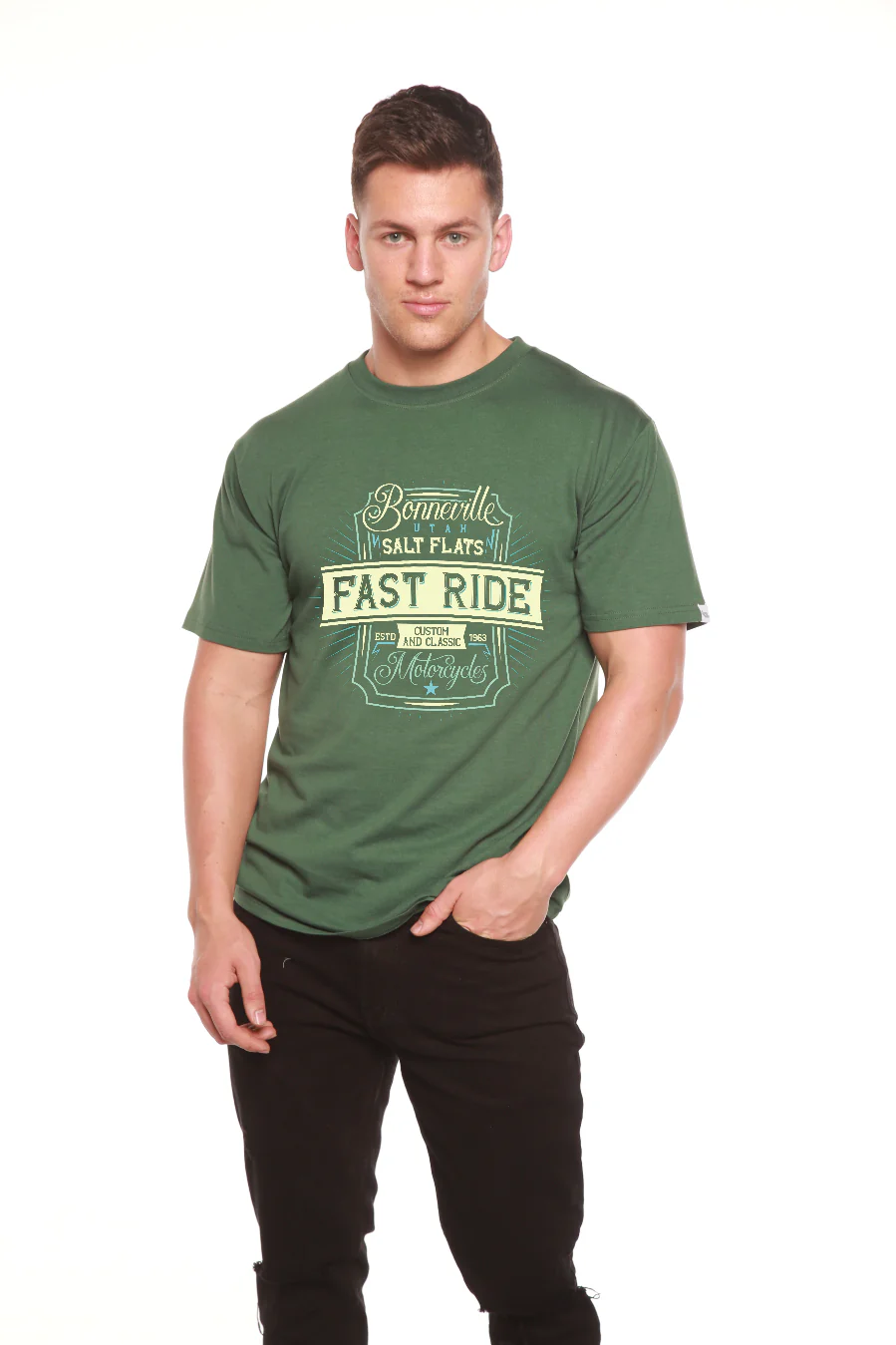 Fast Ride Men's Bamboo Viscose/Organic Cotton Short Sleeve Graphic T-Shirt - Image 7
