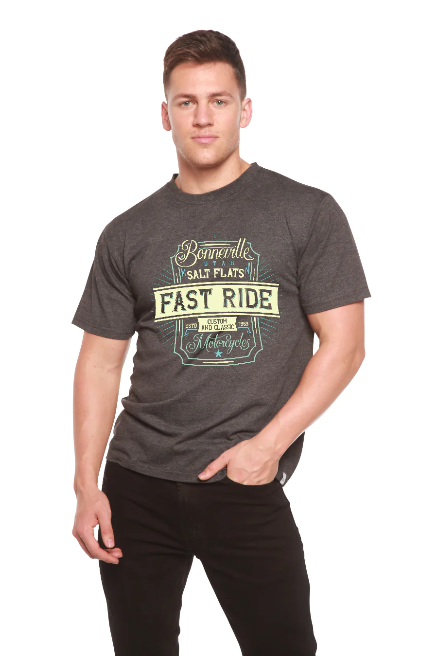 Fast Ride Men's Bamboo Viscose/Organic Cotton Short Sleeve Graphic T-Shirt - Image 8