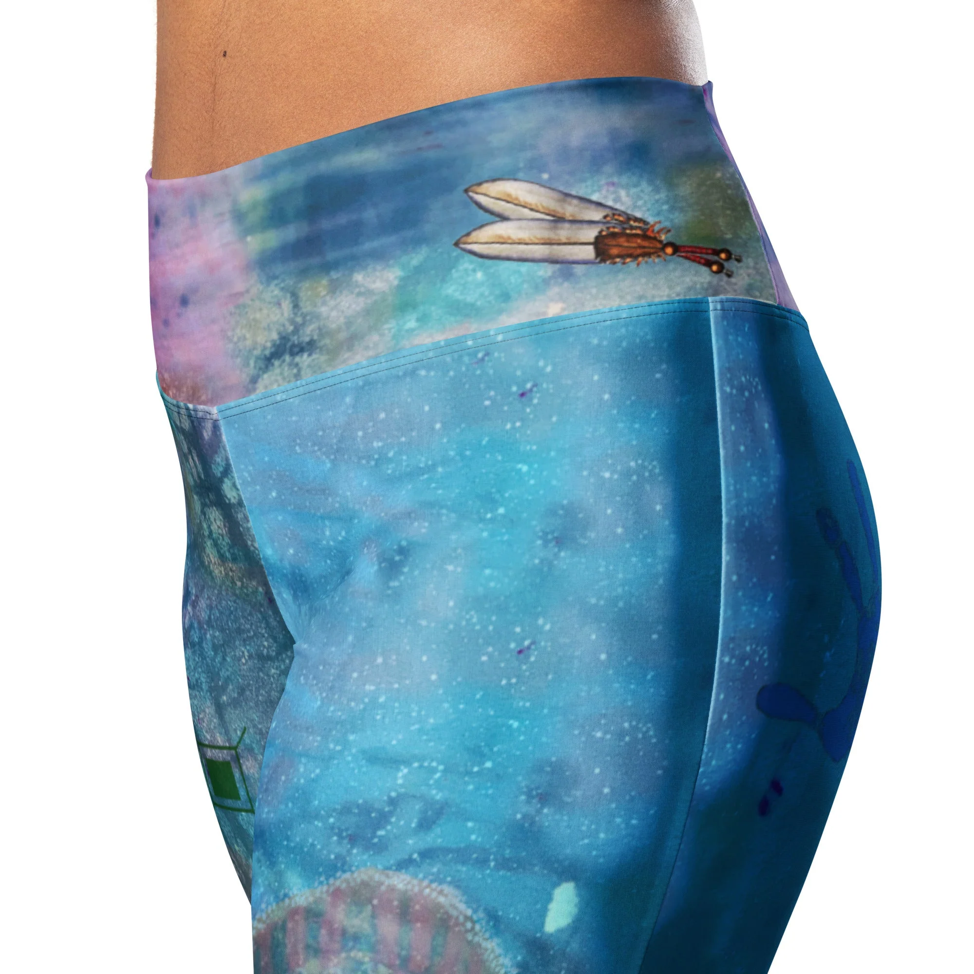 Feathers of Our Fathers High Waist Flare leggings - Image 4